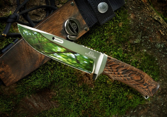 Rockstead KON-ZDP 5.24" Polished ZDP189/VG10 Wood Micarta Fixed Blade Knife
