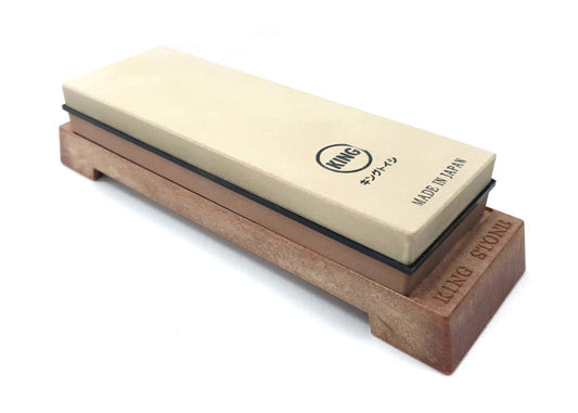 KING KW-65 1000/6000 Grit Combination Japanese Whetstone Knife Sharpener with Base