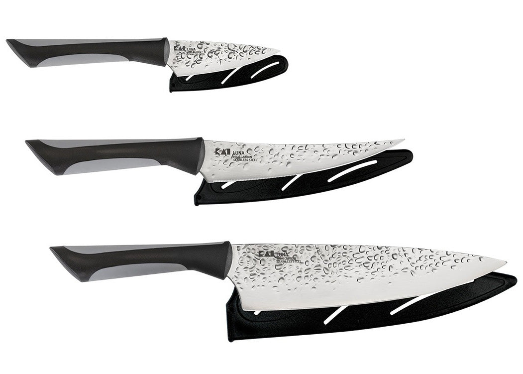 KAI Luna Utility Knife With 6 Blade and Black & Gray Soft Grip