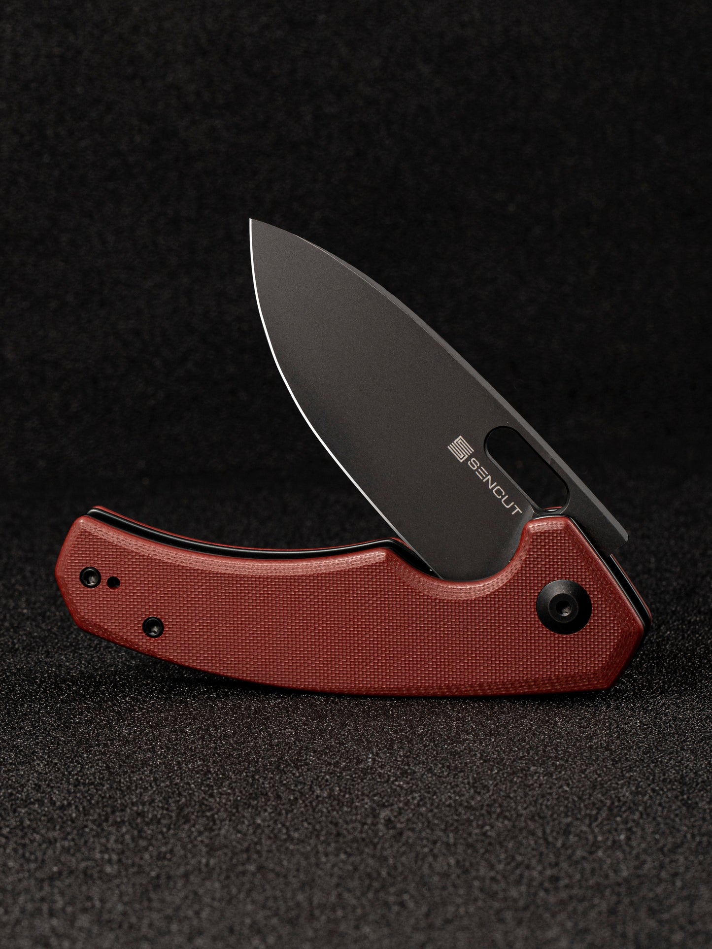 Sencut Acumen 2.98" 9Cr18MoV Black Stonewashed Burgundy G10 Folding Knife SA06B