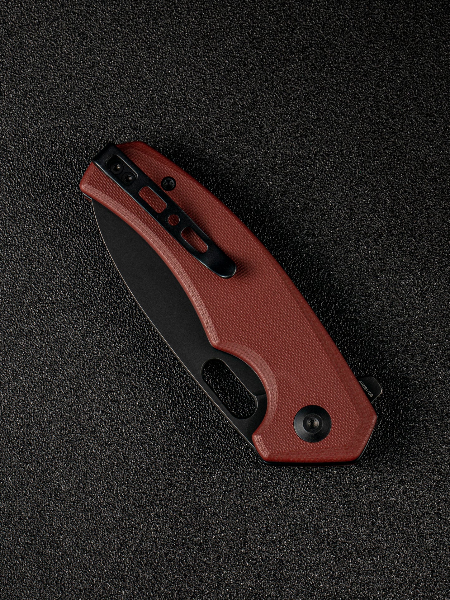 Sencut Acumen 2.98" 9Cr18MoV Black Stonewashed Burgundy G10 Folding Knife SA06B