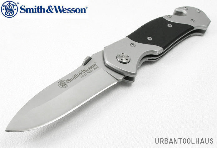 Smith & Wesson 3.3" First Response Rescue Folding Knife with Glass Breaker and Strap Cutter SWFR