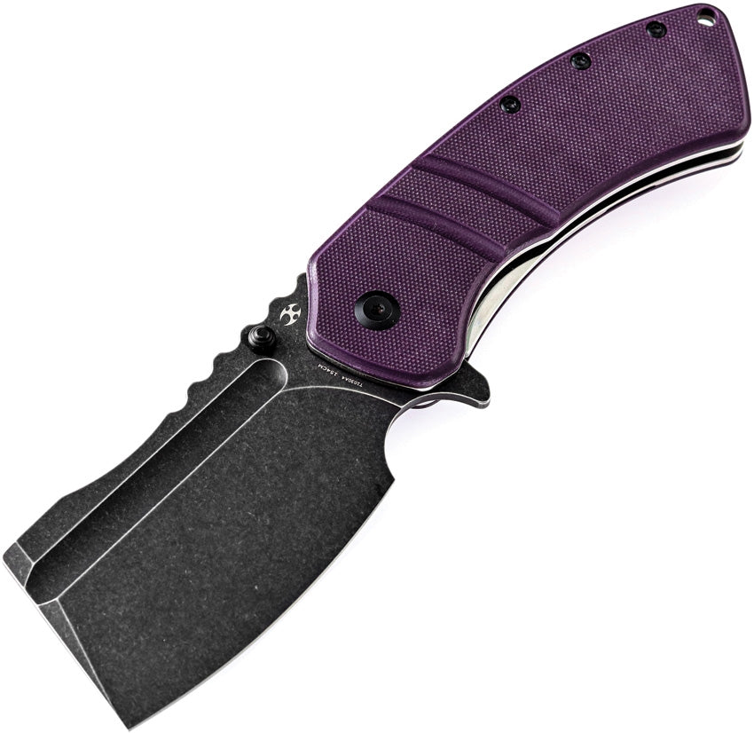 Kansept XL Korvid 3.55" 154CM Purple G10 Folding Cleaver Knife by Koch Tools T1030A4