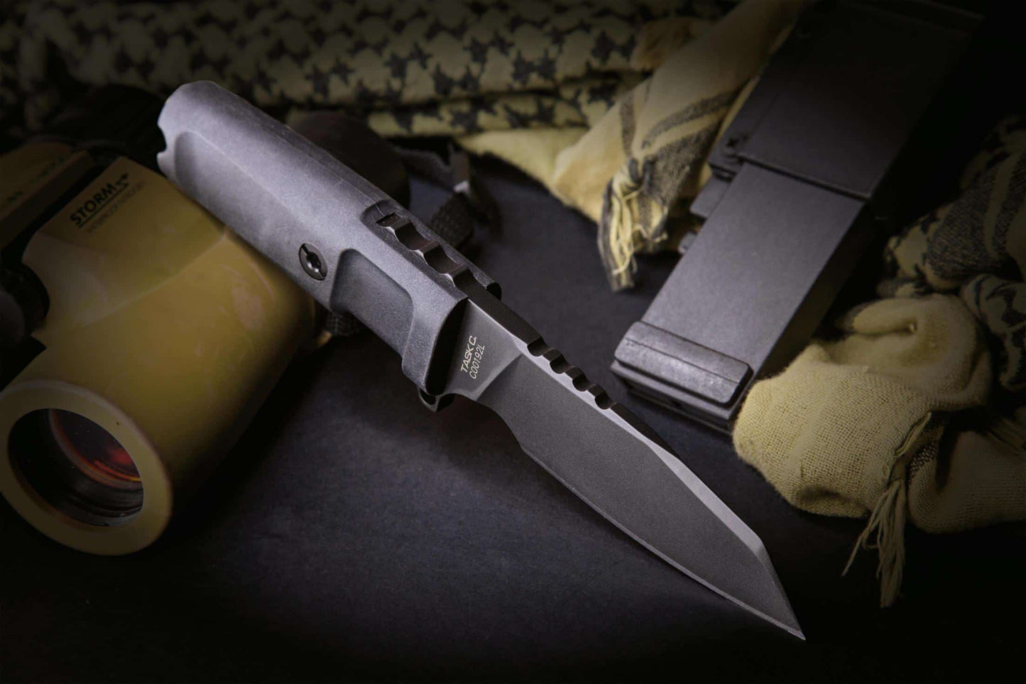 Extrema Ratio Task C Black 4.3" N690 Fixed Blade Knife with Locking Sheath