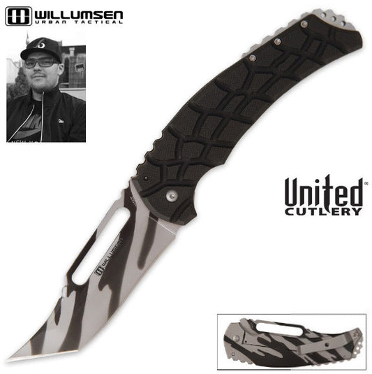 United Willumsen Urban Tactical Blondie Large Framelock Pocket Knife Camo UC2871