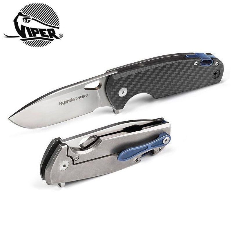 Viper Kyomi 3.125" N690Co Satin Carbon Fiber Titanium Folding Knife - Vox Design - V5932FC