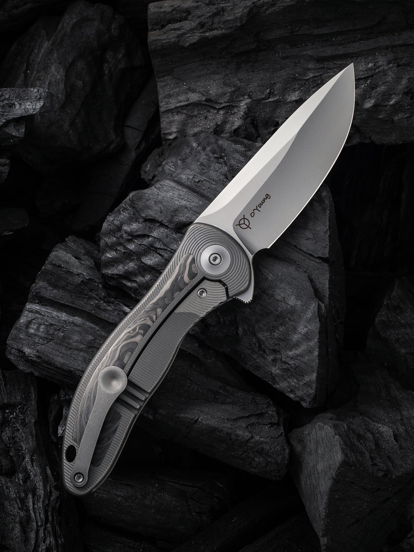WE Synergy 2v2 3.49" CPM 20CV Carbon Fiber Titanium Folding Knife WE18046CF-1