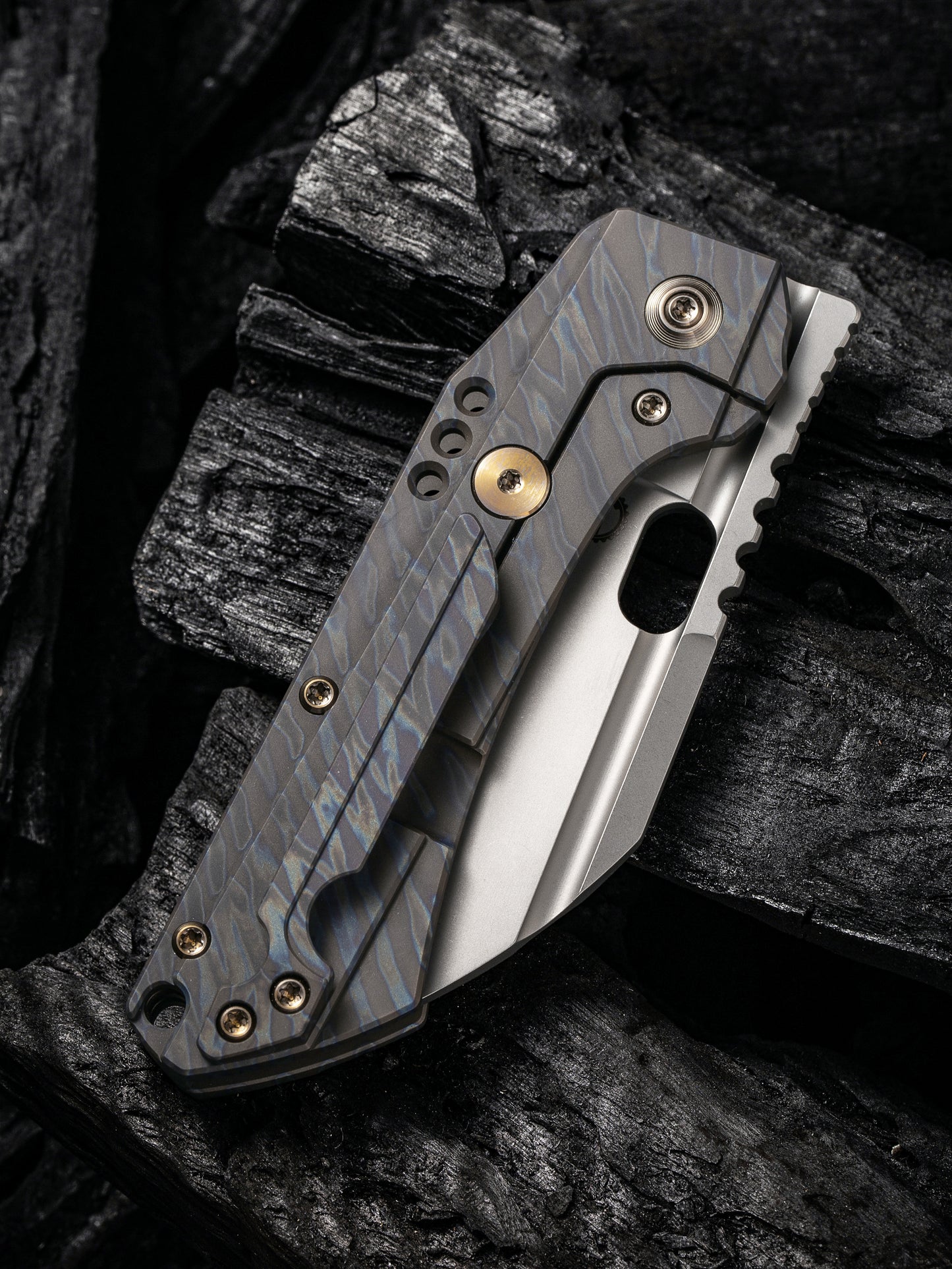 WE Knife Roxi 3 3.14" CPM S35VN Flamed Titanium Folding Knife WE19072-3