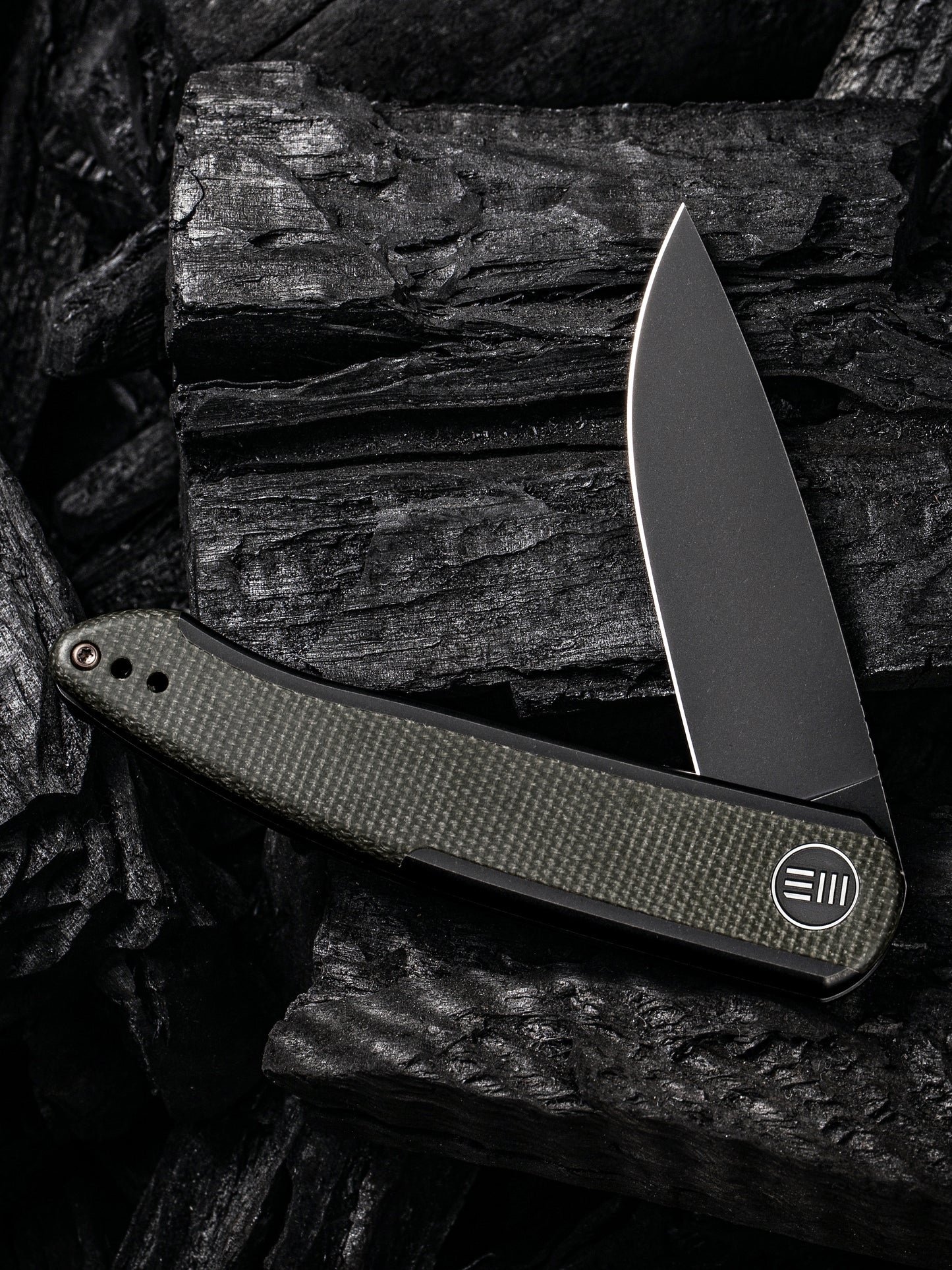 WE Knife Smooth Sentinel 2.97" CPM 20CV Green Micarta Titanium Folding Knife WE20043-4
