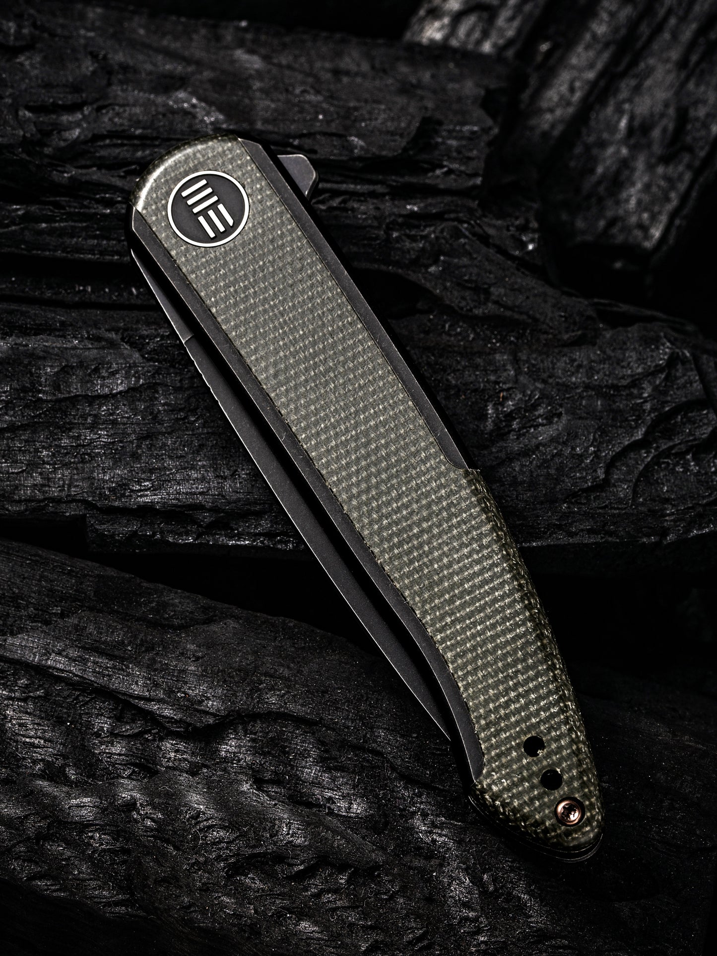 WE Knife Smooth Sentinel 2.97" CPM 20CV Green Micarta Titanium Folding Knife WE20043-4