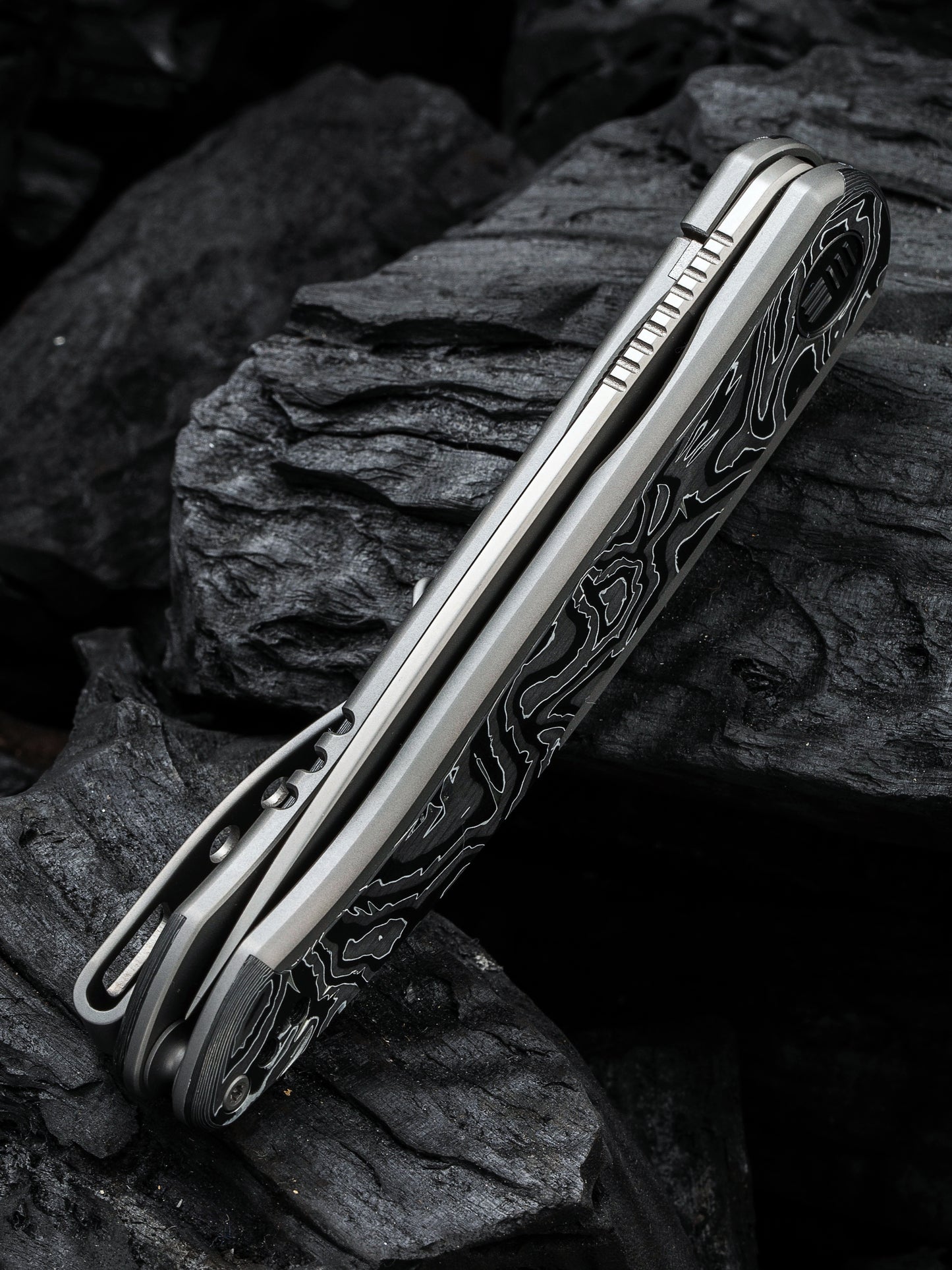 WE Smooth Sentinel 2.97" CPM 20CV Aluminum Foil Carbon Fiber Titanium Folding Knife WE20043-5