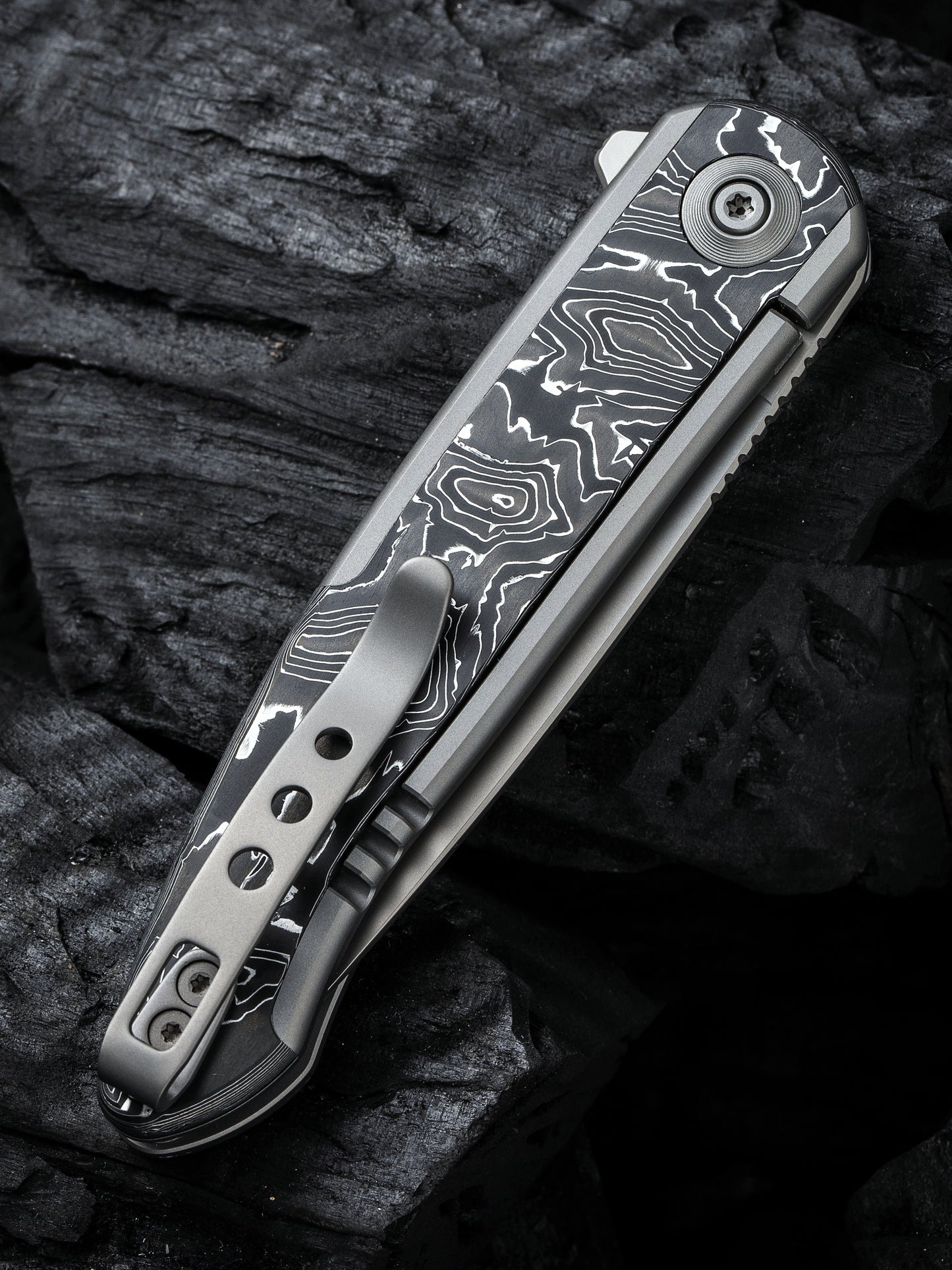 WE Smooth Sentinel 2.97" CPM 20CV Aluminum Foil Carbon Fiber Titanium Folding Knife WE20043-5
