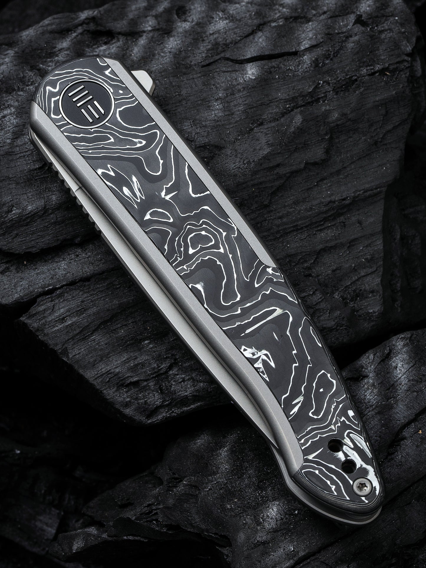 WE Smooth Sentinel 2.97" CPM 20CV Aluminum Foil Carbon Fiber Titanium Folding Knife WE20043-5