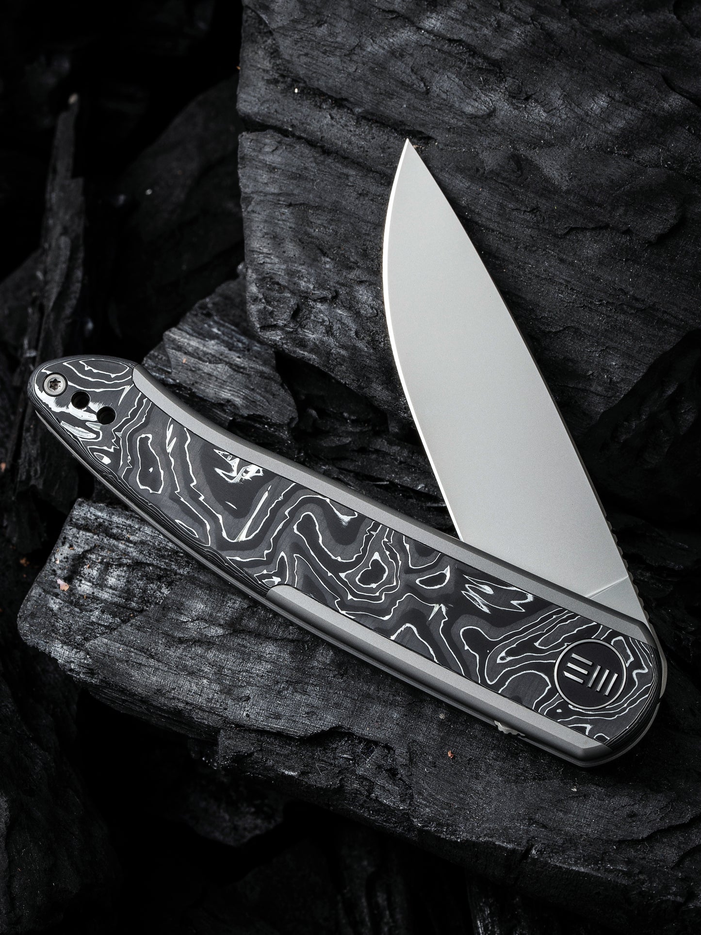 WE Smooth Sentinel 2.97" CPM 20CV Aluminum Foil Carbon Fiber Titanium Folding Knife WE20043-5