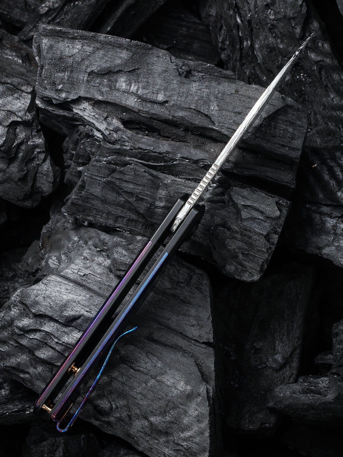 WE Soothsayer 3.48" Hakkapella Damasteel Titanium Timascus Folding Knife WE20050-DS1