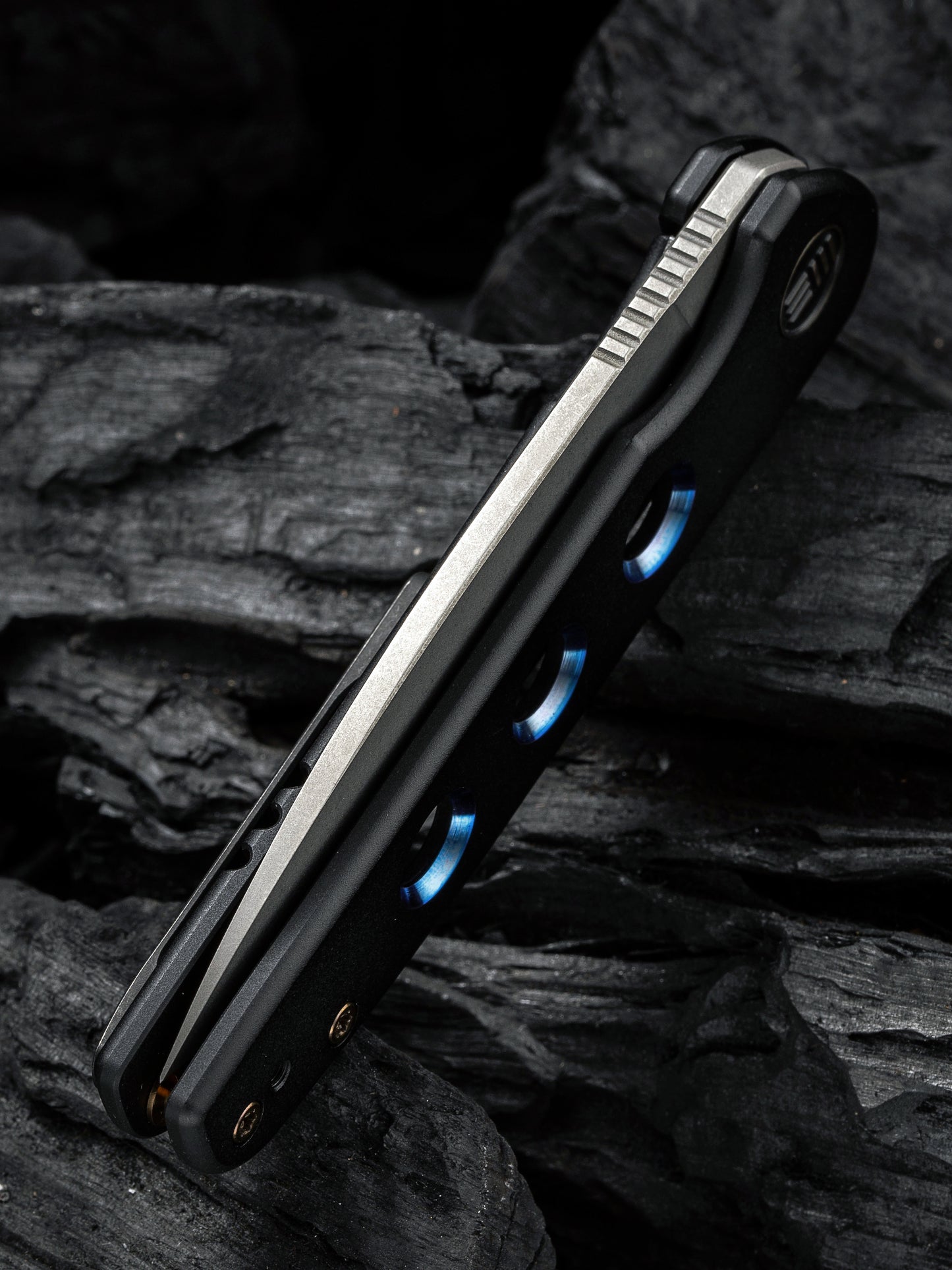 WE Shakan Limited Edition 2.97" CPM 20CV Black/Blue Titanium Folding Knife WE20052B-1