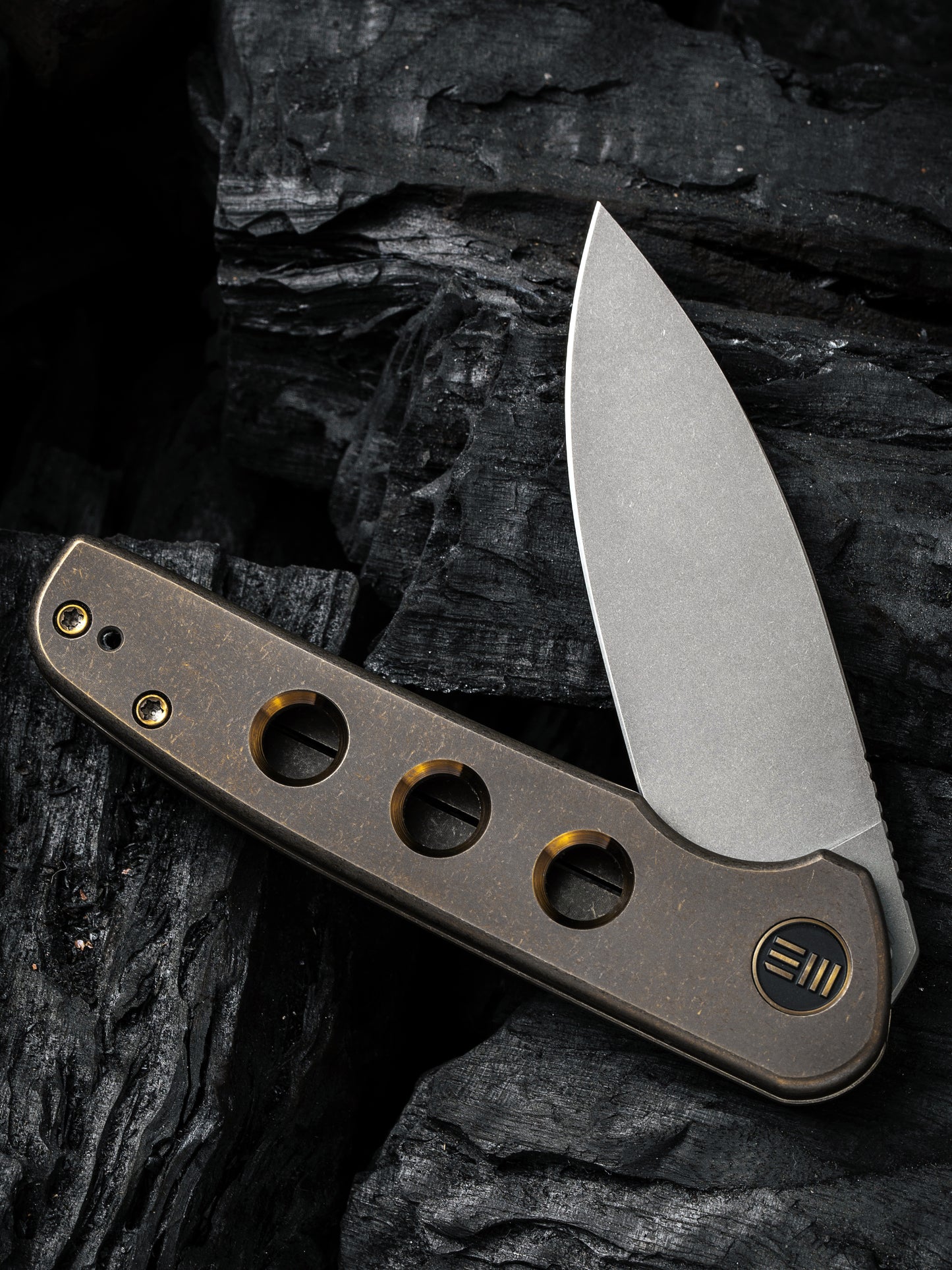 WE Shakan Limited Edition 2.97" CPM 20CV Bronze/Gold Titanium Folding Knife WE20052B-2