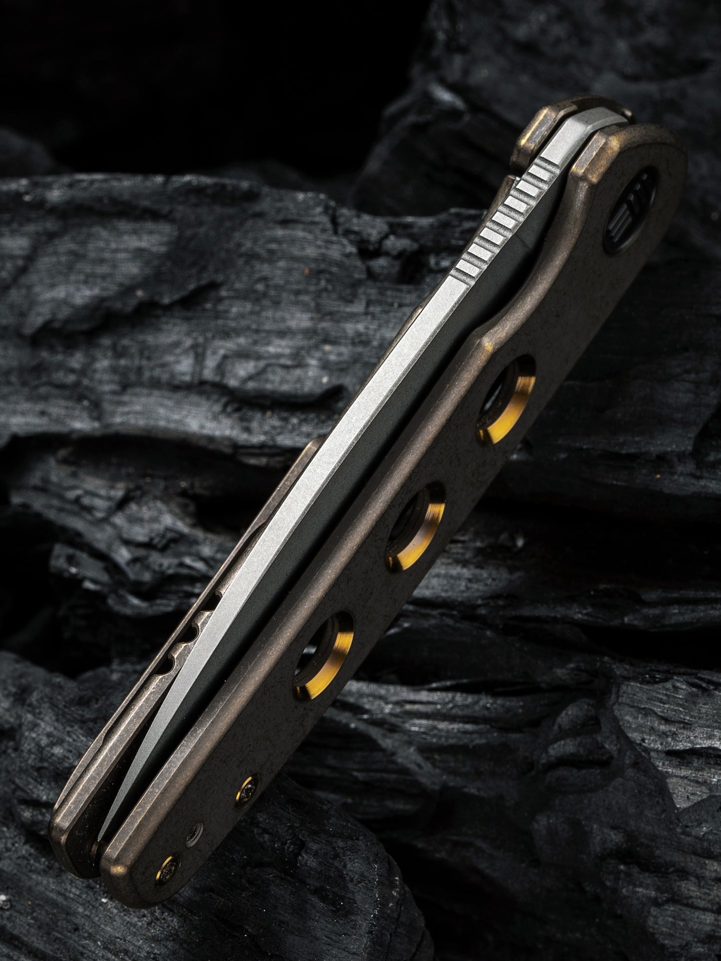 WE Shakan Limited Edition 2.97" CPM 20CV Bronze/Gold Titanium Folding Knife WE20052B-2