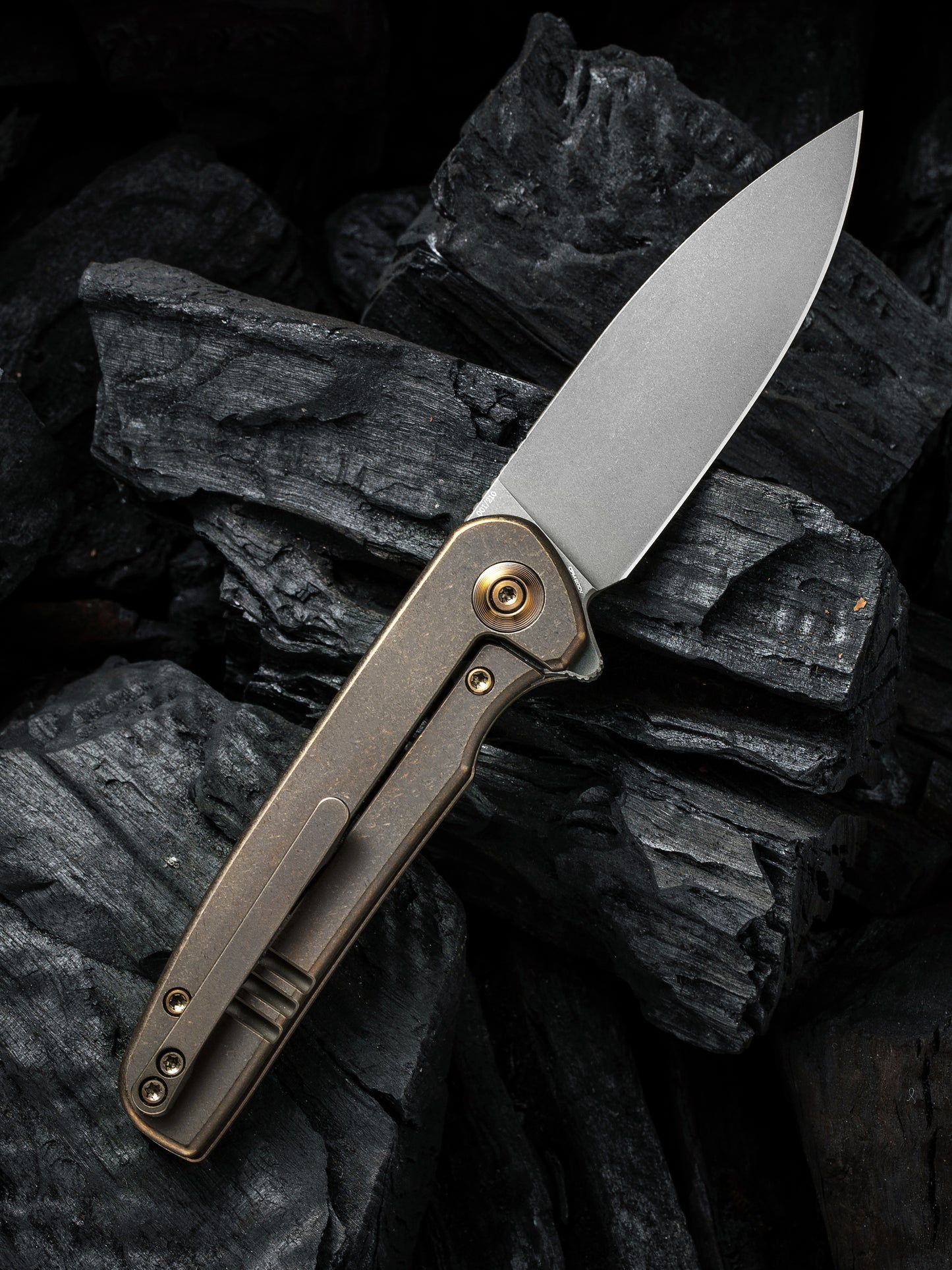 WE Shakan Limited Edition 2.97" CPM 20CV Bronze/Gold Titanium Folding Knife WE20052B-2