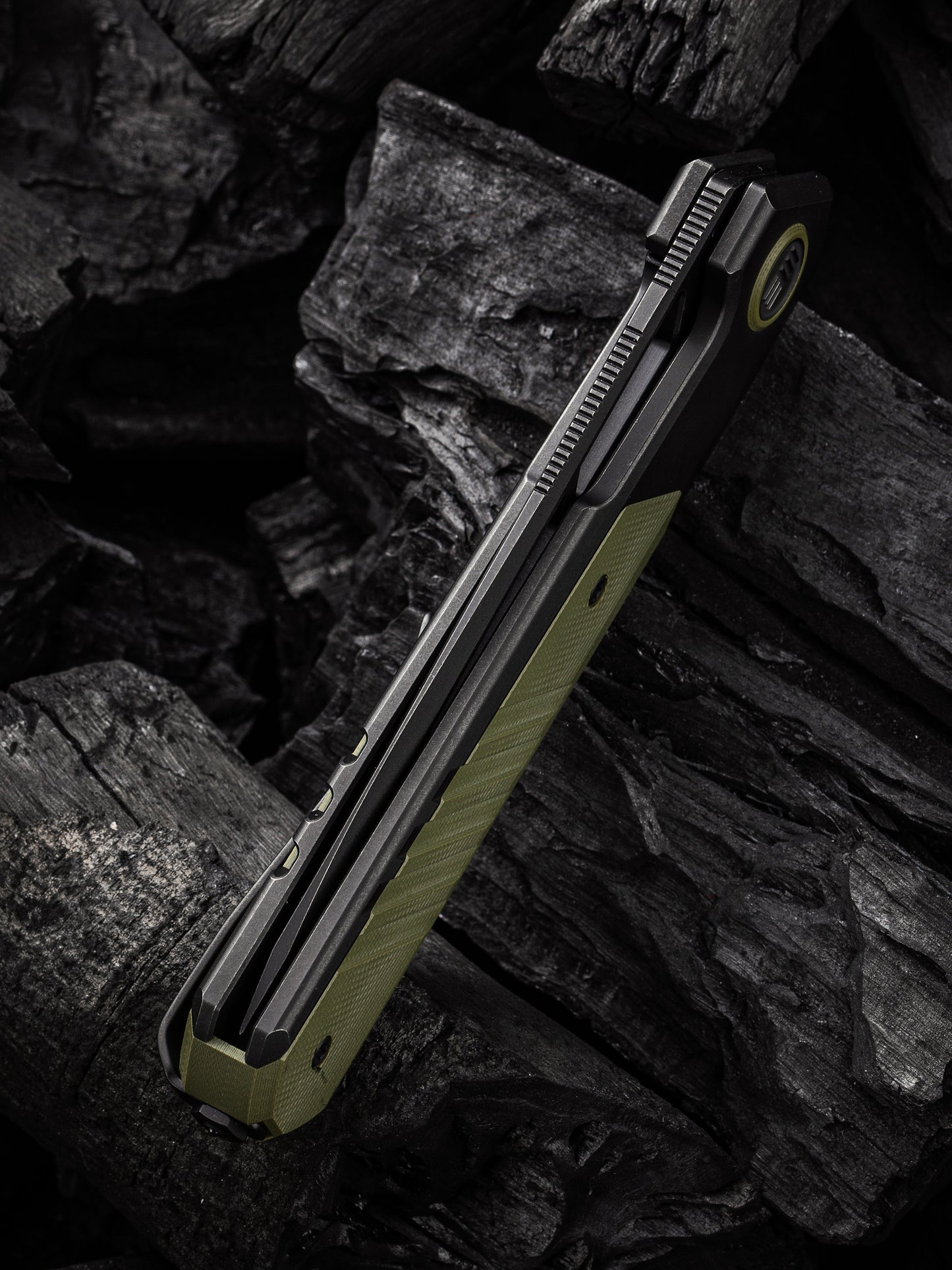 WE Knife Arsenal 3.56" Black CPM 20CV Titanium Green G10 Folding Knife by Ostap Hel WE20073-2