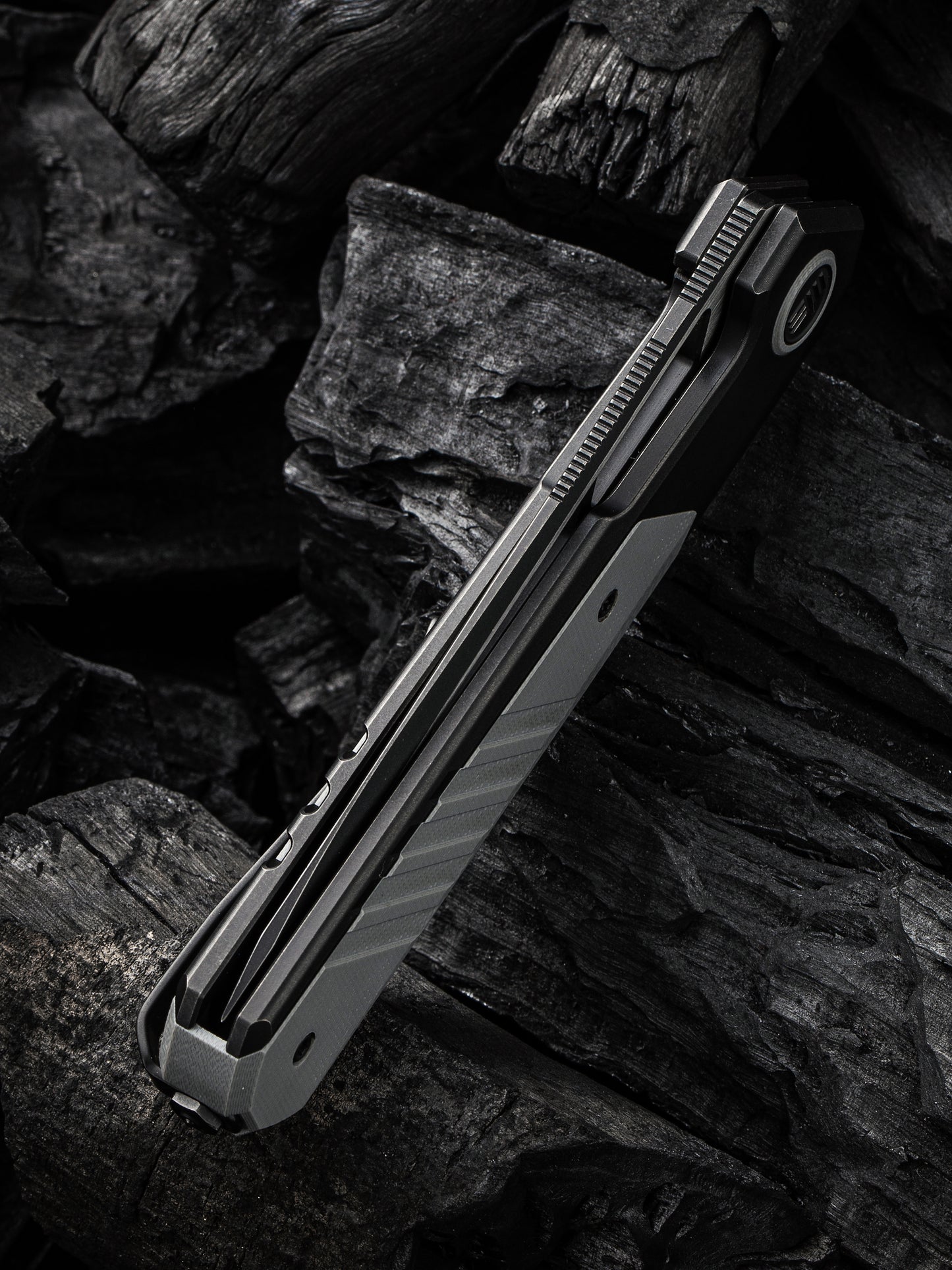 WE Knife Arsenal 3.56" Black CPM 20CV Titanium Gray G10 Folding Knife by Ostap Hel WE20073-4