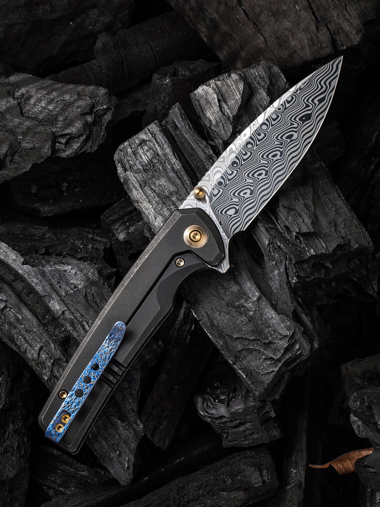 WE Subjugator 3.48" Damasteel Hakkapella Damascus Titanium Folding Knife WE21014C-DS1