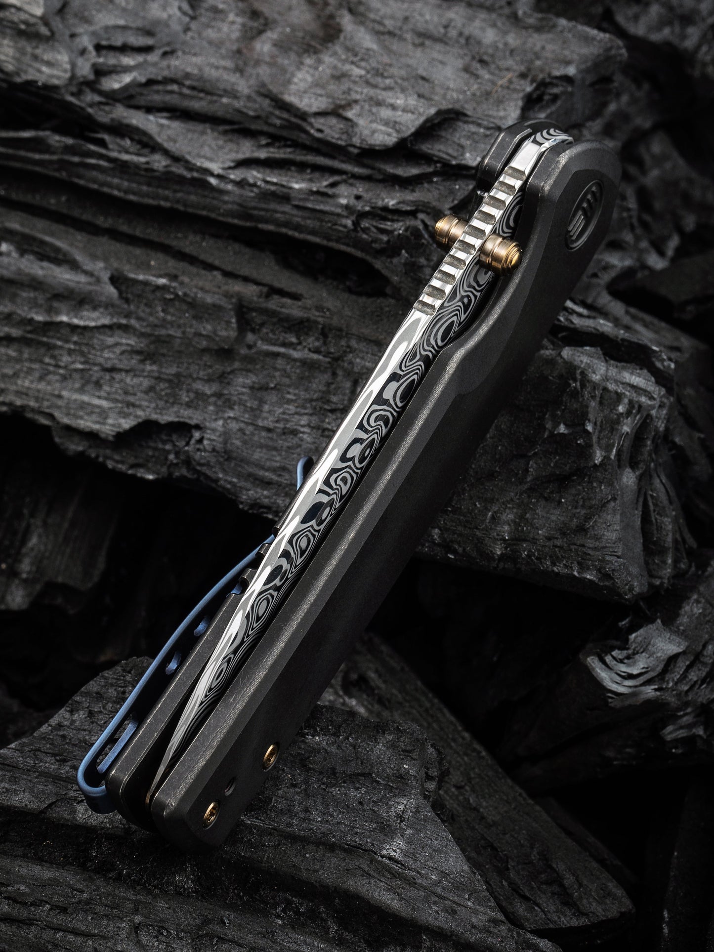 WE Subjugator 3.48" Damasteel Hakkapella Damascus Titanium Folding Knife WE21014C-DS1