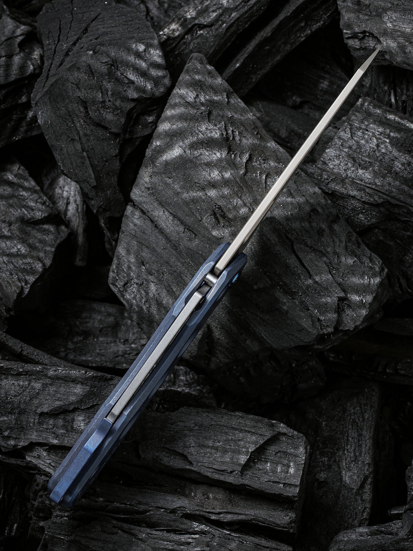 WE Snecx Vision R 3.54" CPM 20CV Blue Titanium Superlock Folding Knife WE21031-3