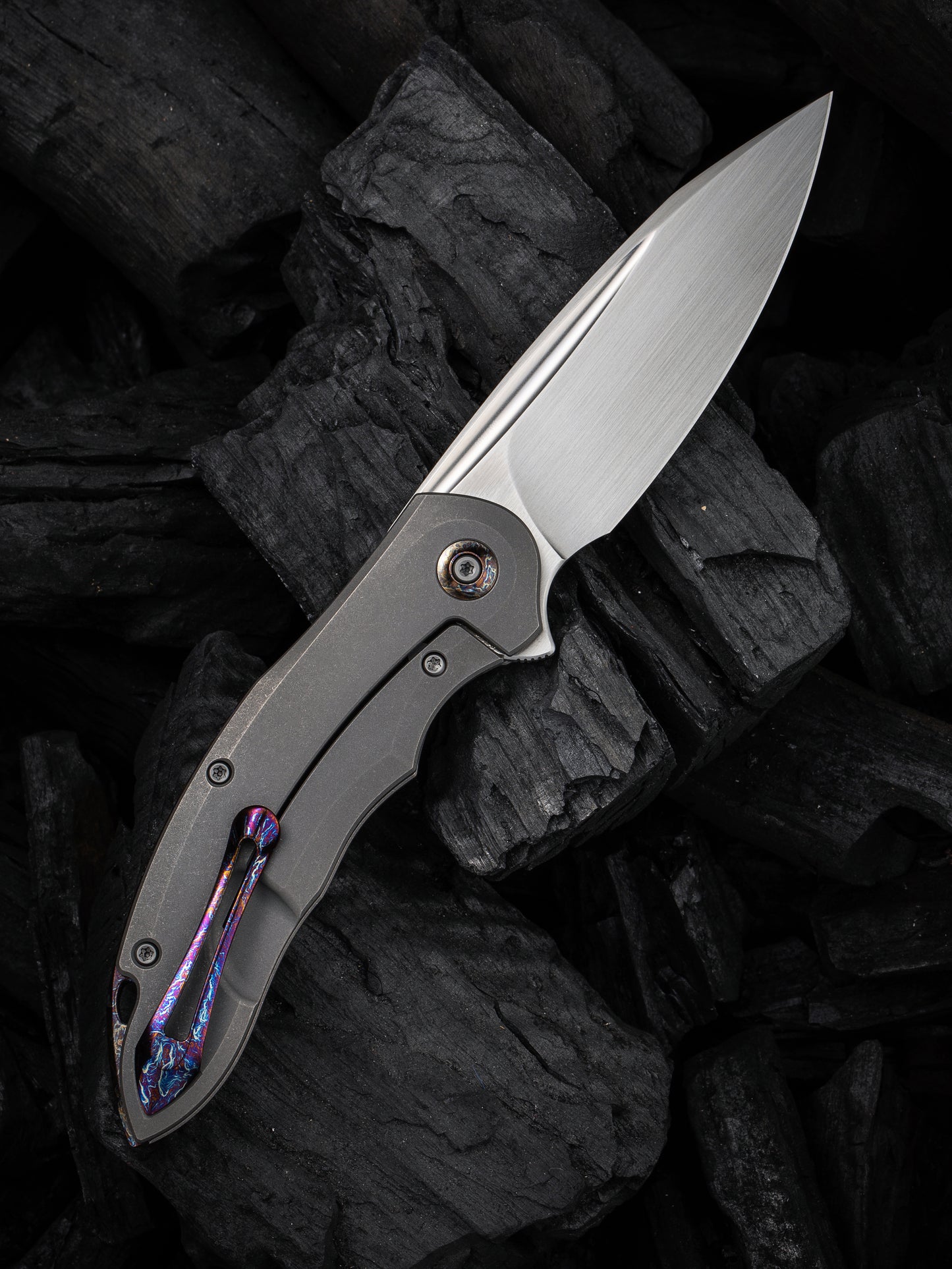 WE Makani Limited Edition 3.61" CPM 20CV Titanium Folding Knife by Anton Tkachenko WE21048-2