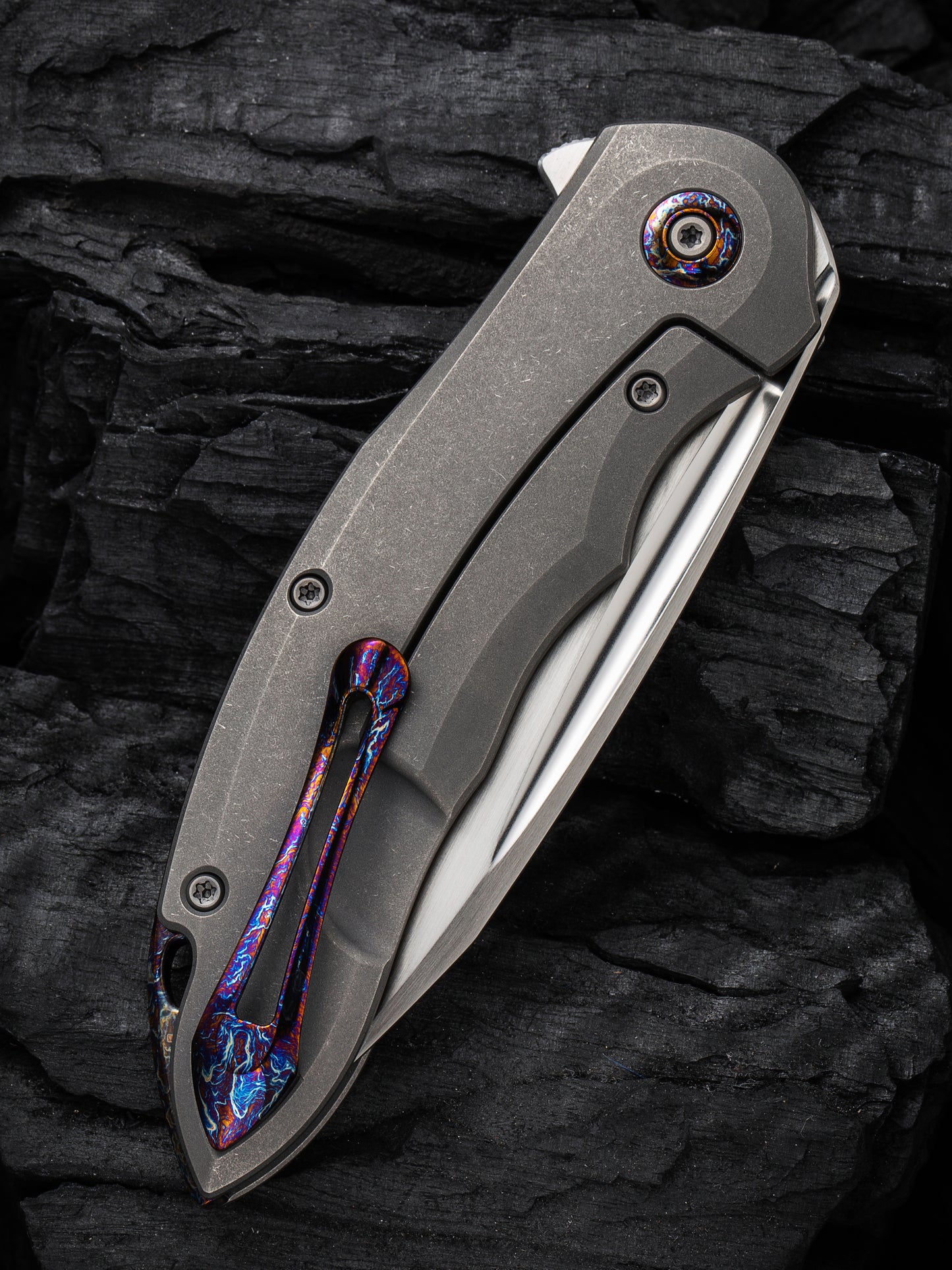 WE Makani Limited Edition 3.61" CPM 20CV Titanium Folding Knife by Anton Tkachenko WE21048-2
