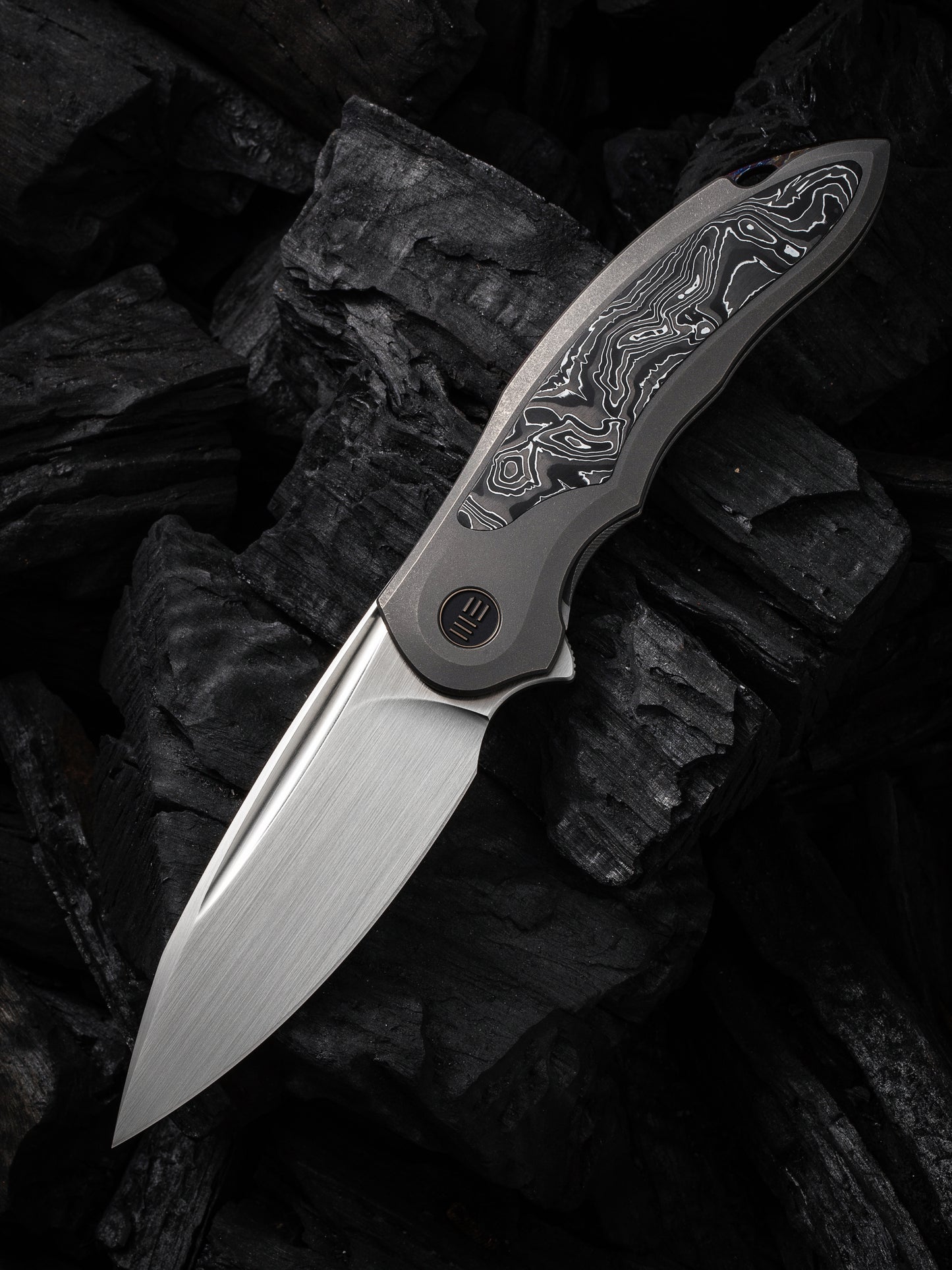 WE Makani Limited Edition 3.61" CPM 20CV Titanium Aluminum Foil Carbon Fiber Folding Knife by Anton Tkachenko WE21048B-2