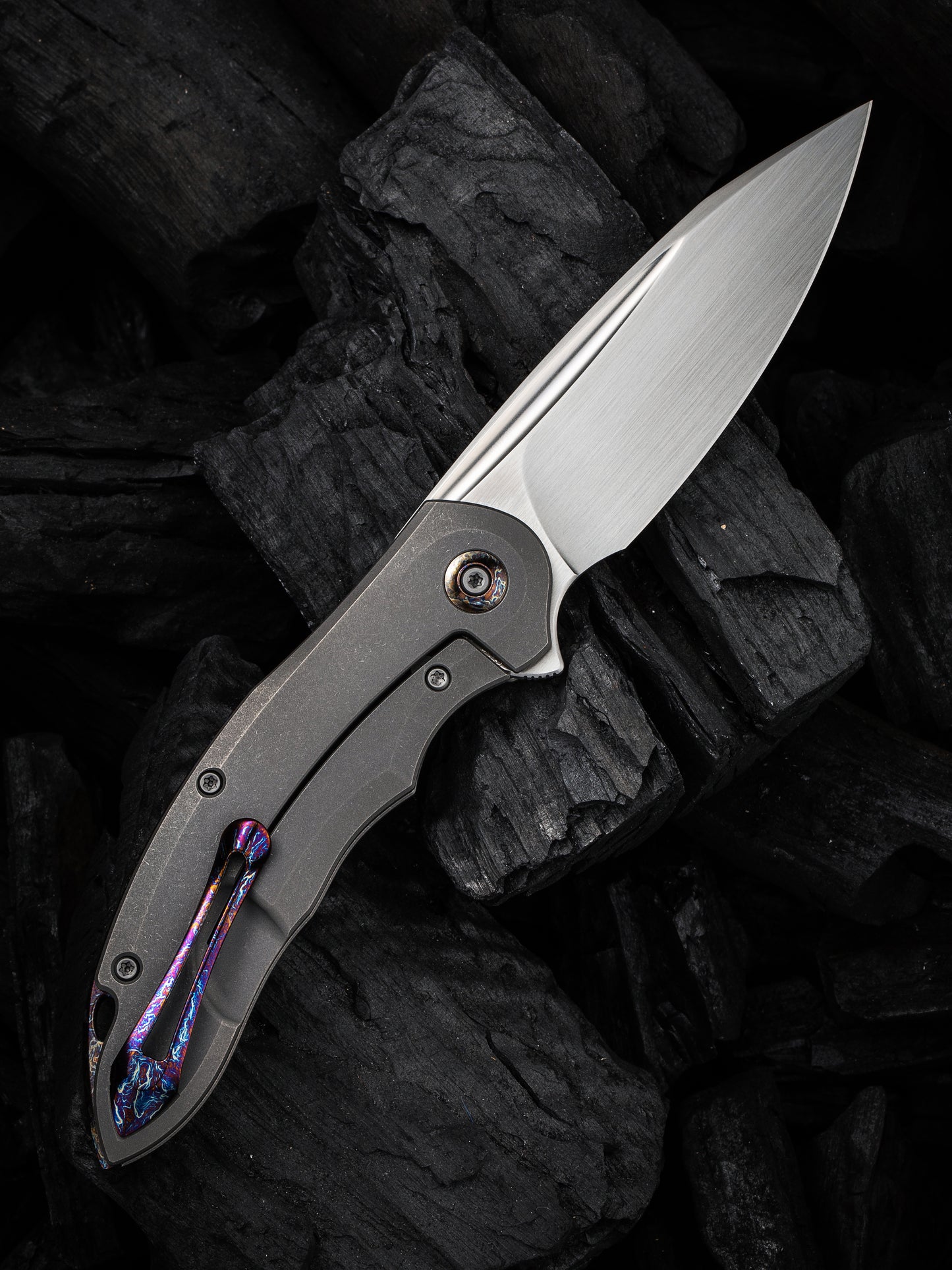 WE Makani Limited Edition 3.61" CPM 20CV Titanium Aluminum Foil Carbon Fiber Folding Knife by Anton Tkachenko WE21048B-2