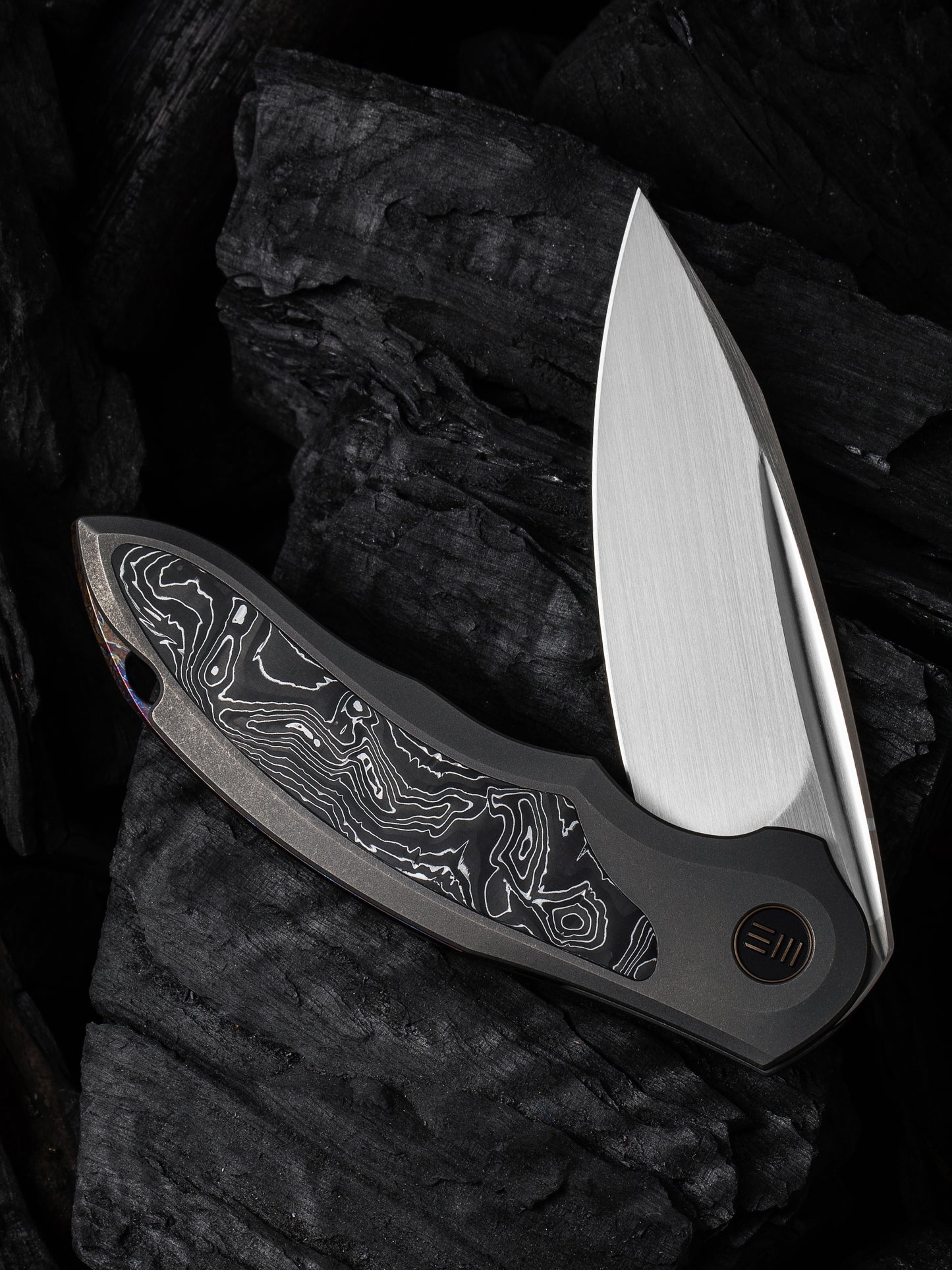 WE Makani Limited Edition 3.61" CPM 20CV Titanium Aluminum Foil Carbon Fiber Folding Knife by Anton Tkachenko WE21048B-2