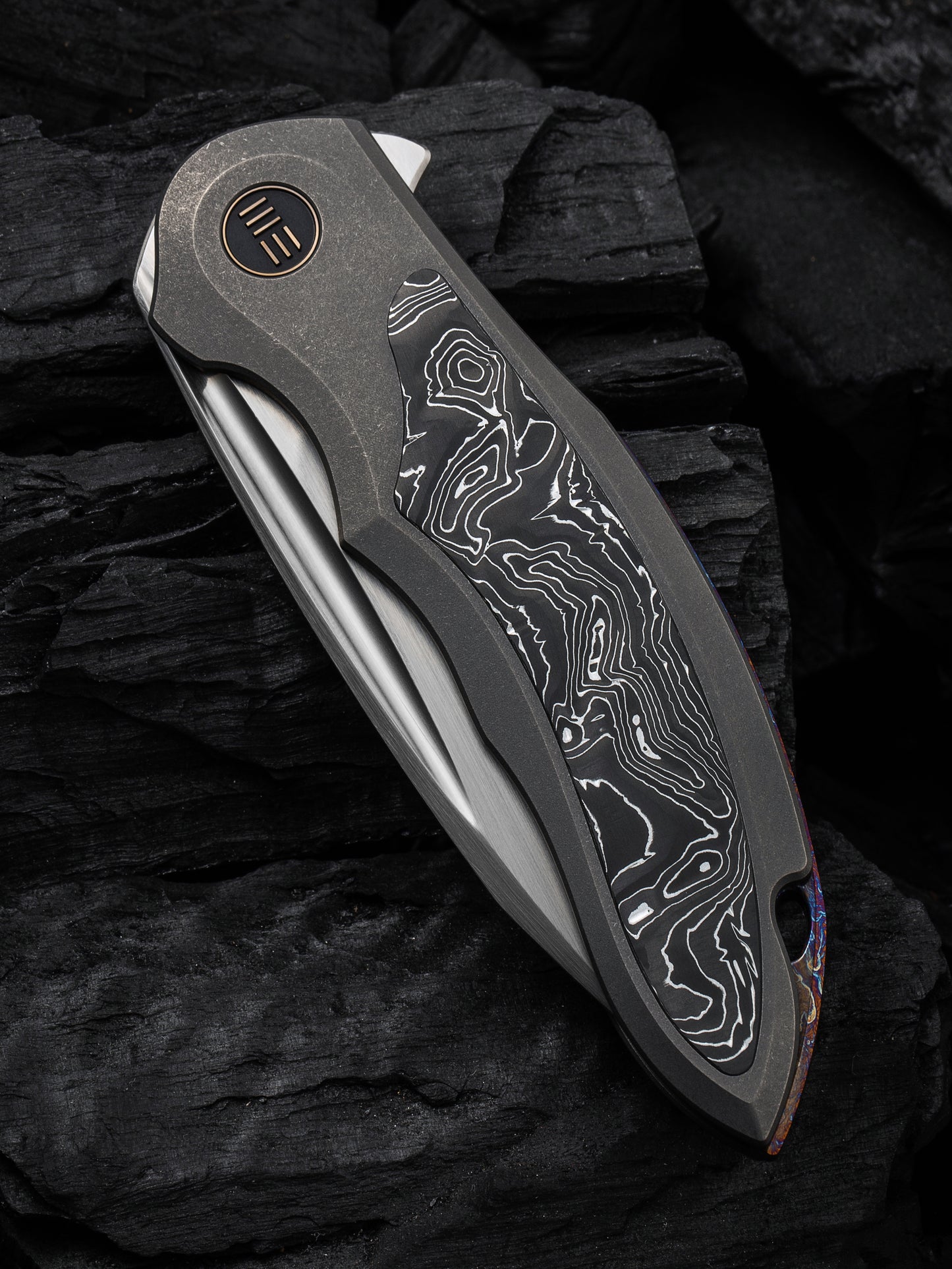 WE Makani Limited Edition 3.61" CPM 20CV Titanium Aluminum Foil Carbon Fiber Folding Knife by Anton Tkachenko WE21048B-2