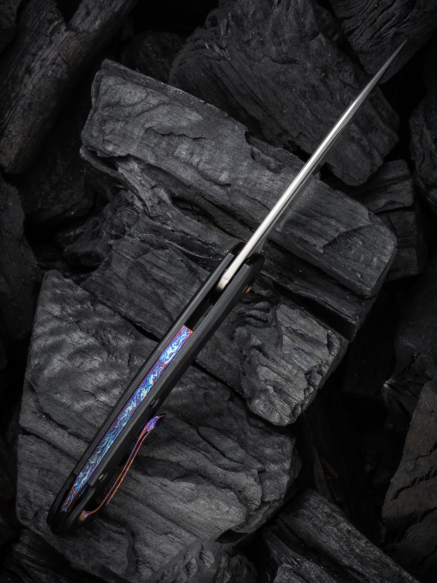 WE Makani Limited Edition 3.61" CPM 20CV Titanium Flamed Titanium Inlay Folding Knife by Anton Tkachenko WE21048B-3