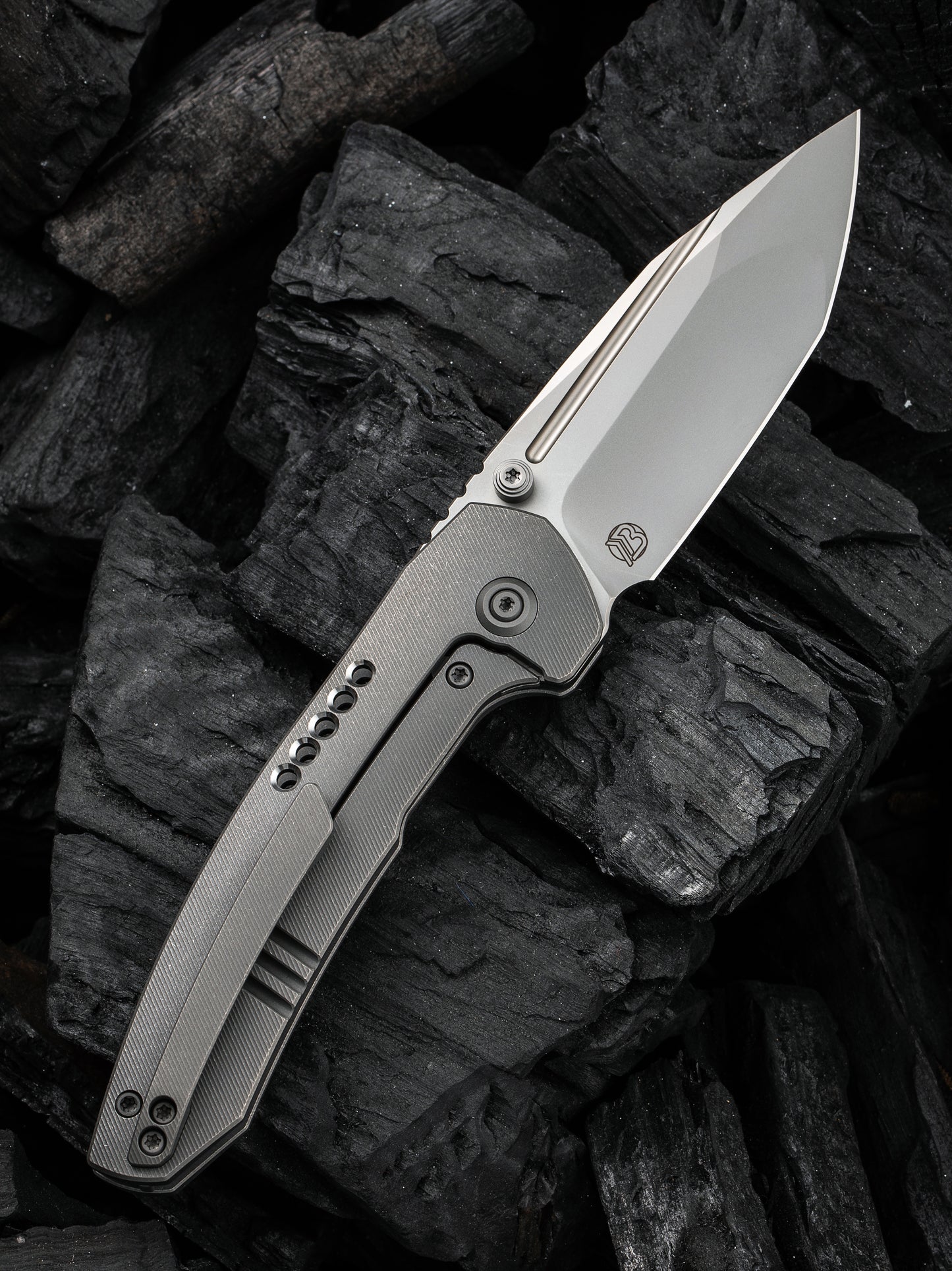 WE Trogon 3.2" CPM 20CV Gray Titanium Folding Knife by Brian Brown WE22002-1
