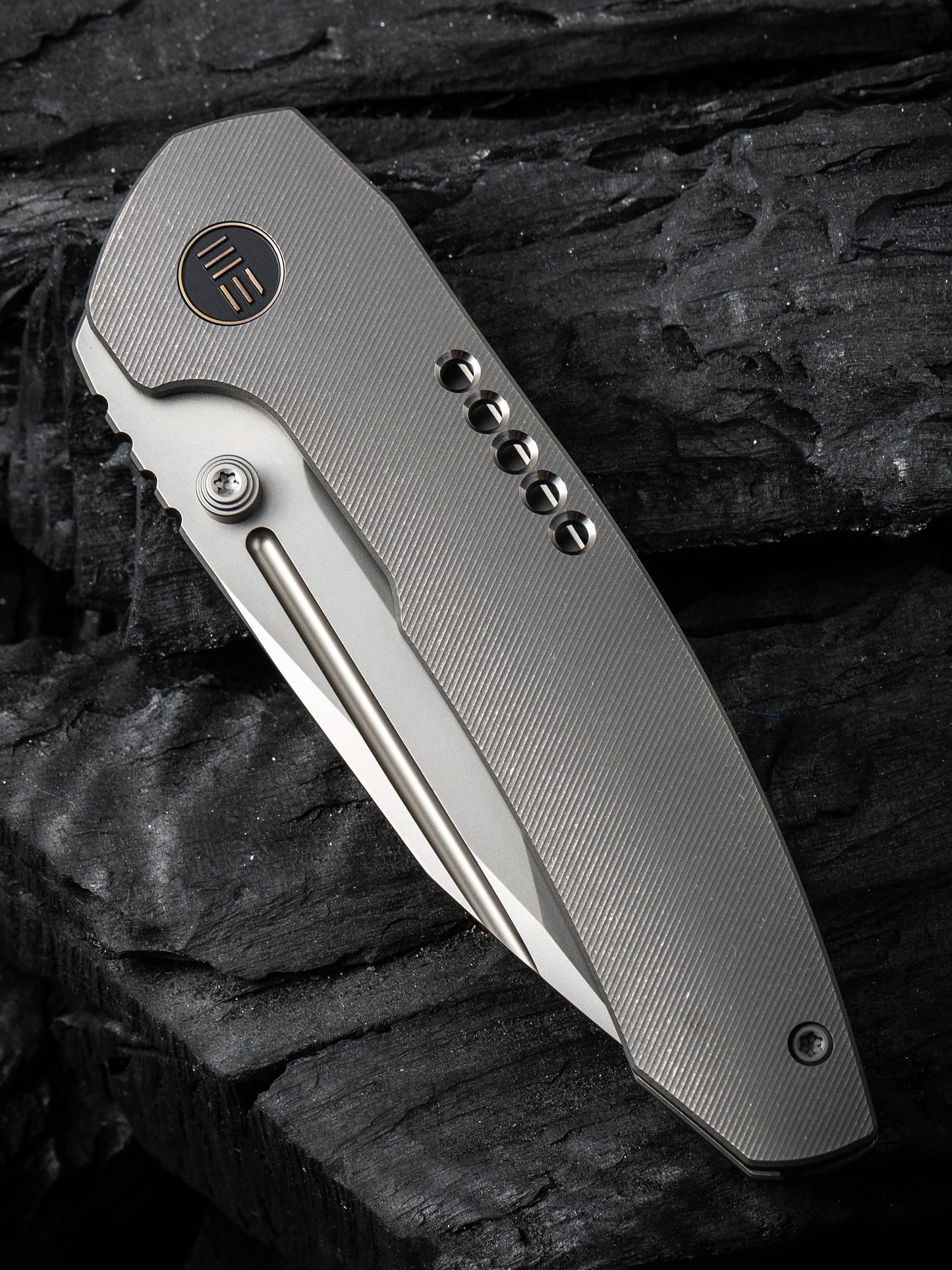 WE Trogon 3.2" CPM 20CV Gray Titanium Folding Knife by Brian Brown WE22002-1