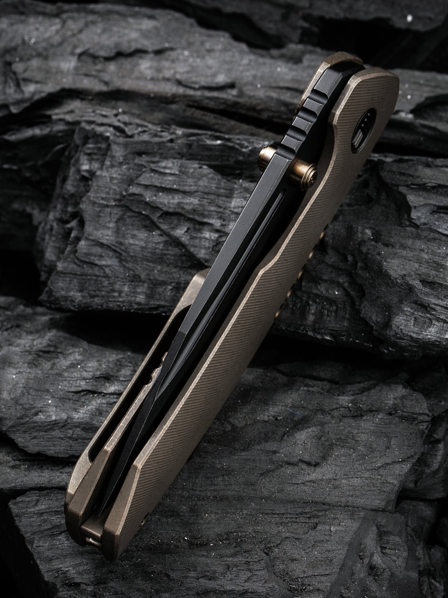 WE Trogon 3.2" CPM 20CV Black/Bronze Titanium Folding Knife by Brian Brown WE22002-2