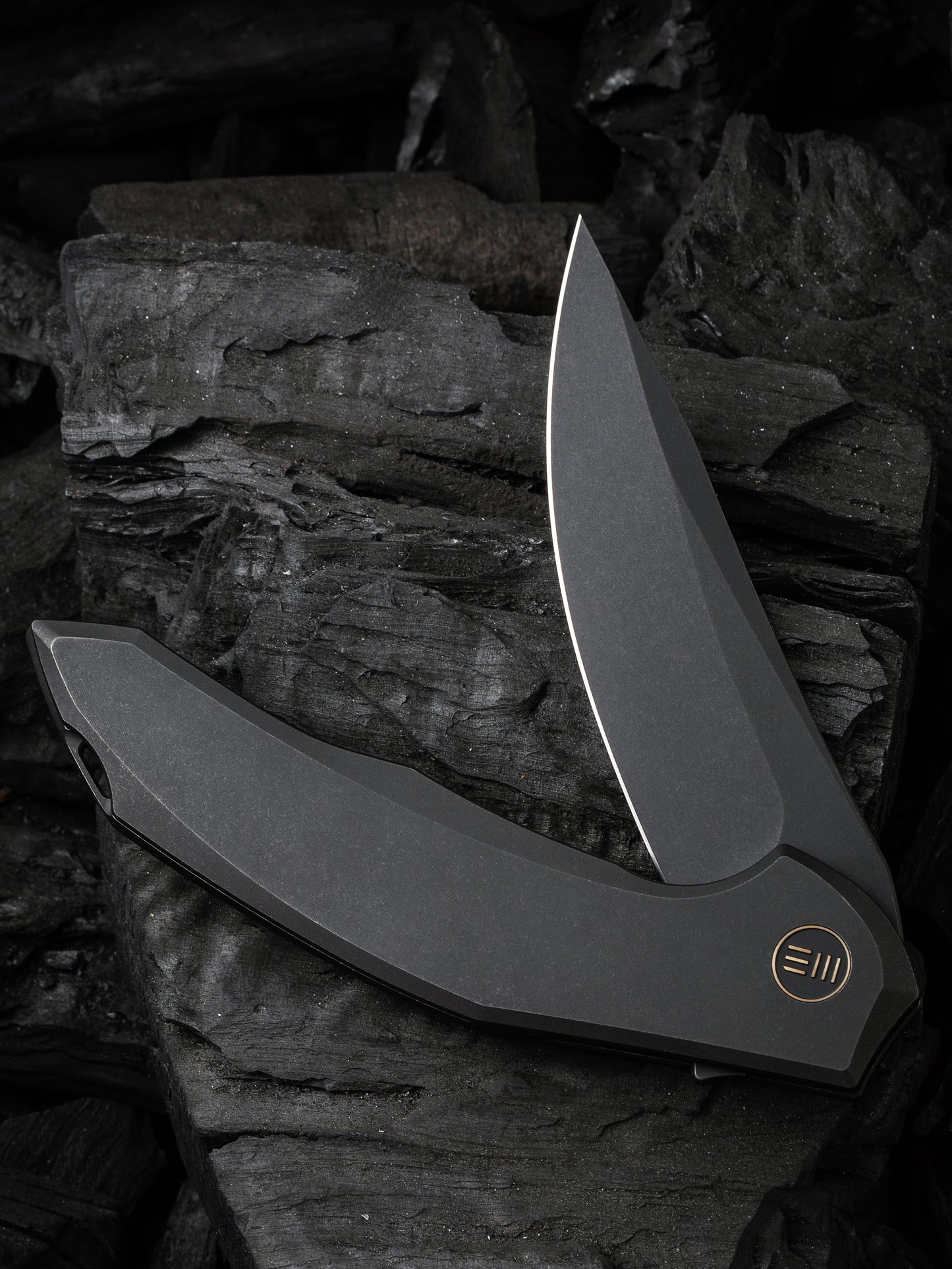 WE Merata Limited Edition 3.68" CPM 20CV Black/Black Titanium Folding Knife by Anton Tkachenko WE22008A-1
