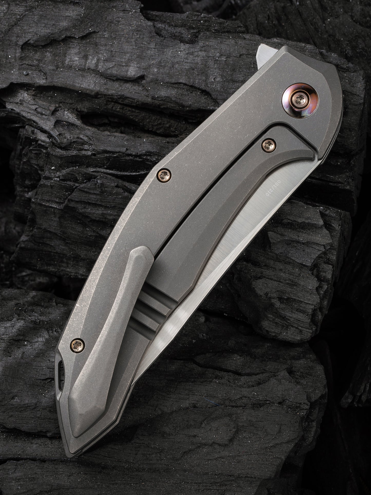 WE Merata Limited Edition 3.68" CPM 20CV Titanium Folding Knife by Anton Tkachenko WE22008A-2