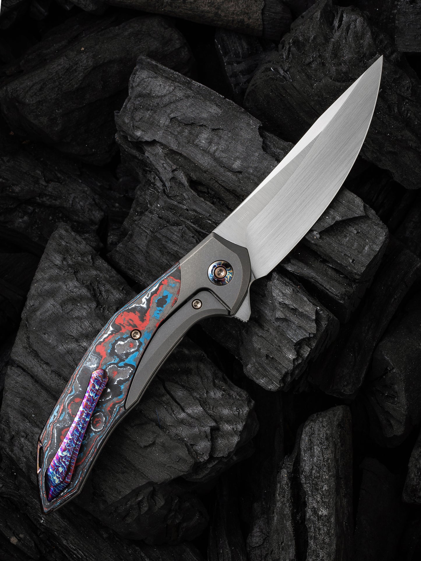 WE Merata Limited Edition 3.68" CPM 20CV Nebula Fat Carbon Fiber Titanium Folding Knife by Anton Tkachenko WE22008B-2