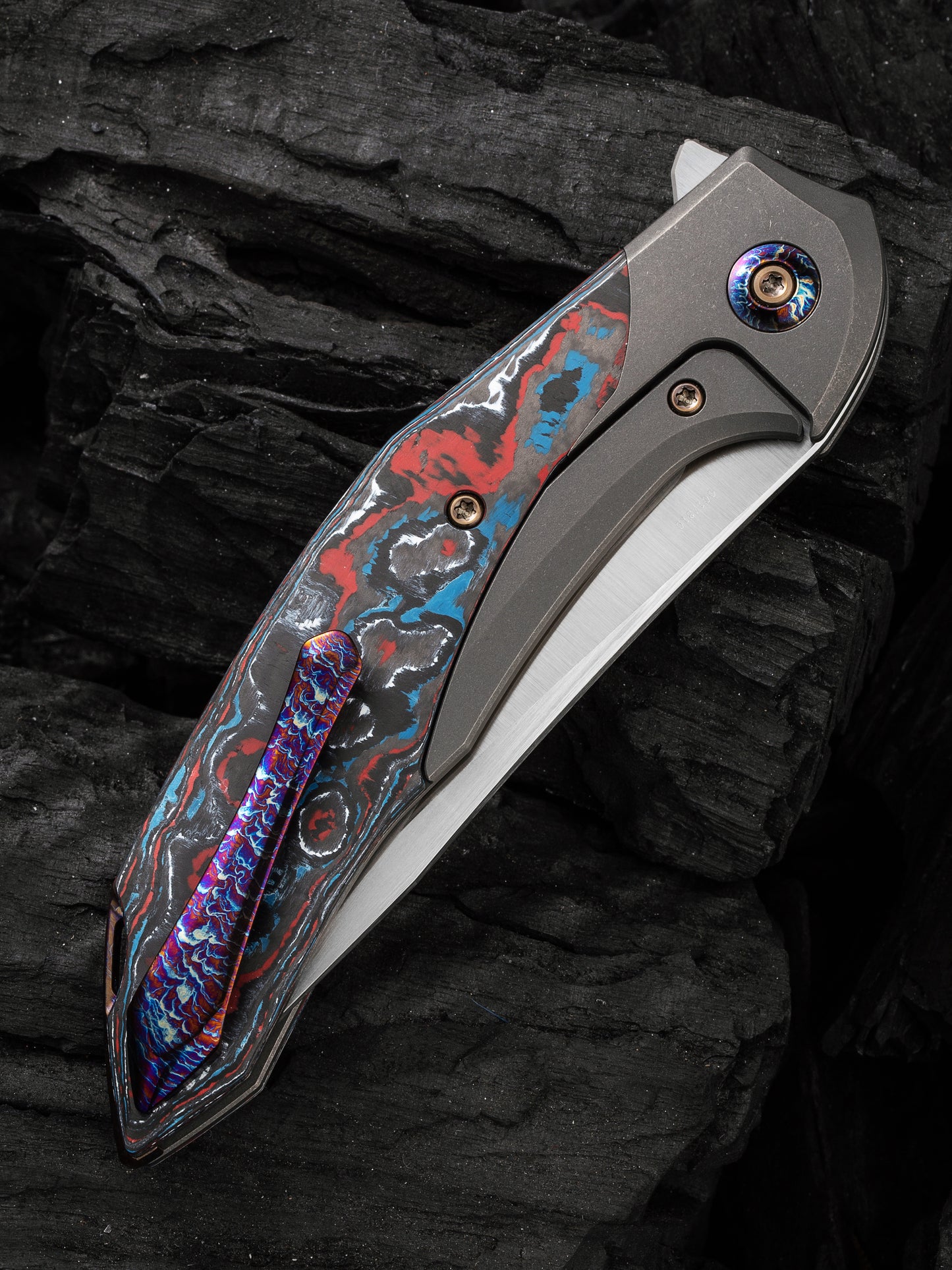 WE Merata Limited Edition 3.68" CPM 20CV Nebula Fat Carbon Fiber Titanium Folding Knife by Anton Tkachenko WE22008B-2
