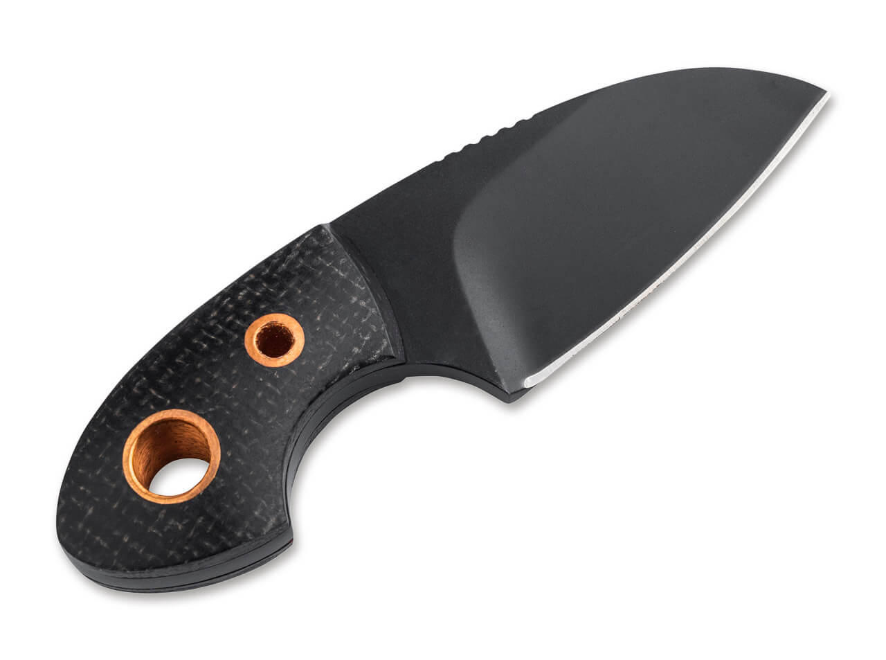 Boker Plus Gnome 2.17" D2 Black Micarta Copper Fixed Blade Knife by Jesper Voxnaes 02BO084