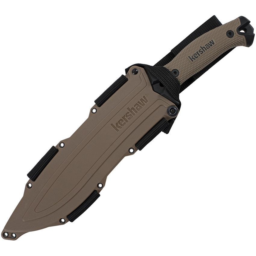 Kershaw Camp 10 Tan High Carbon 65Mn Survival Fixed Blade Knife