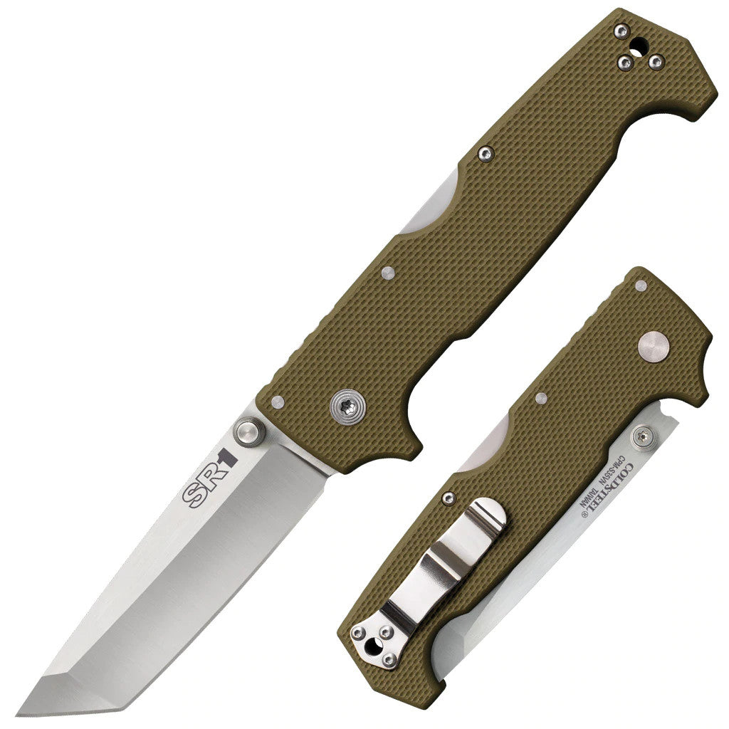 Cold Steel SR1 Tanto 4" CPM-S35VN OD Green G-10 Folding Knife 62LA