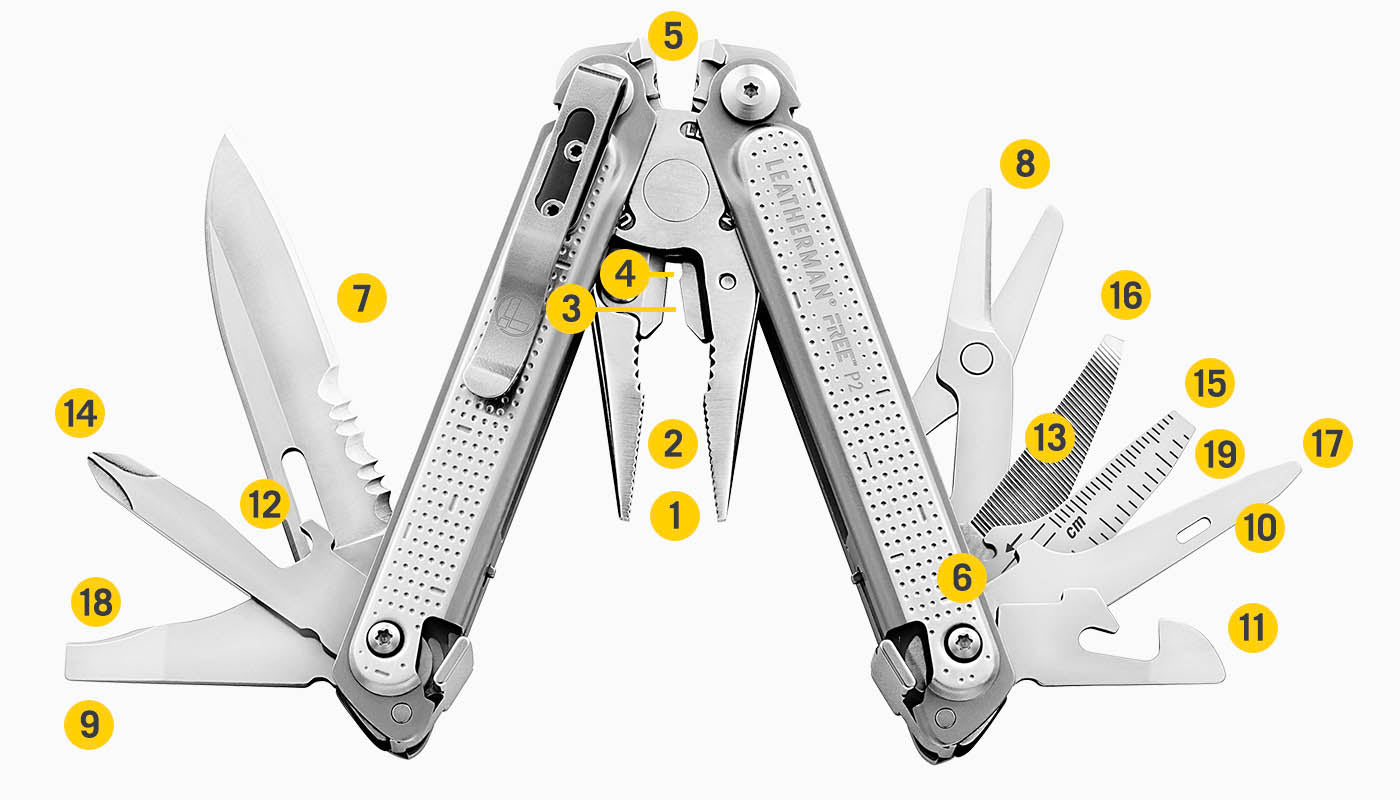 Leatherman Free P2 4.25" Magnetic Locking Multi Tool with Nylon Sheath