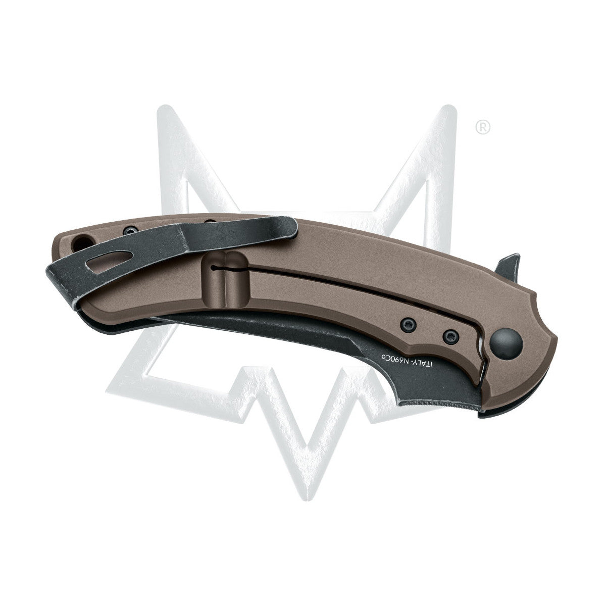 Fox Bastinelli Geco 3.35" N690Co Black Stonewashed Bronze Titanium G10 Folding Knife FX-537BR
