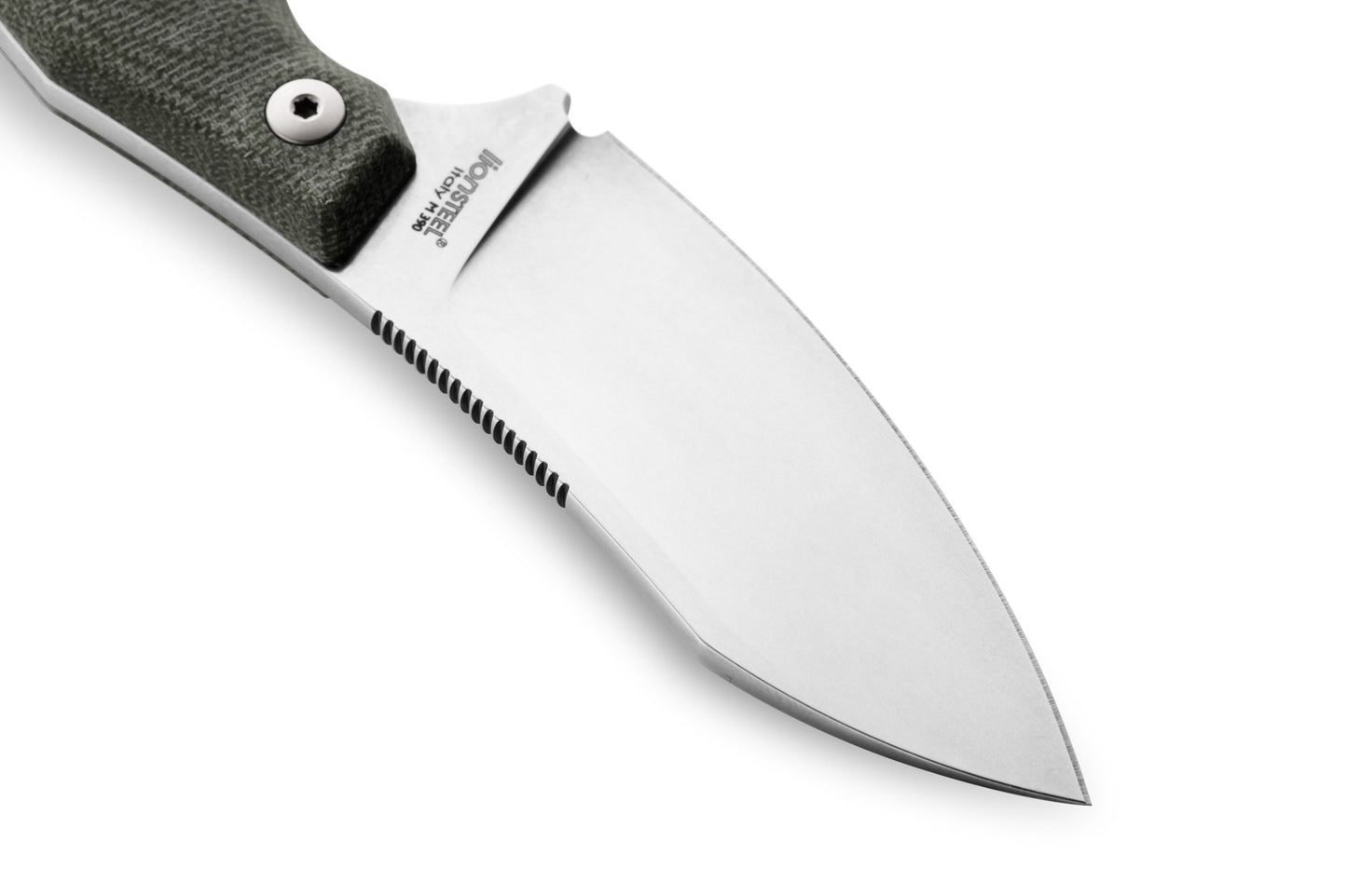 LionSteel H1 2.95" M390 Green Canvas Micarta Fixed Blade Knife
