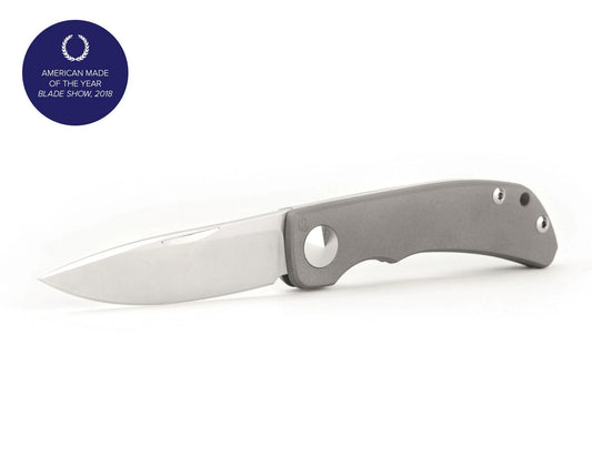 Chris Reeve Impinda 3.123" S35VN Titanium Folding Knife with Leather Sheath IMP-1000