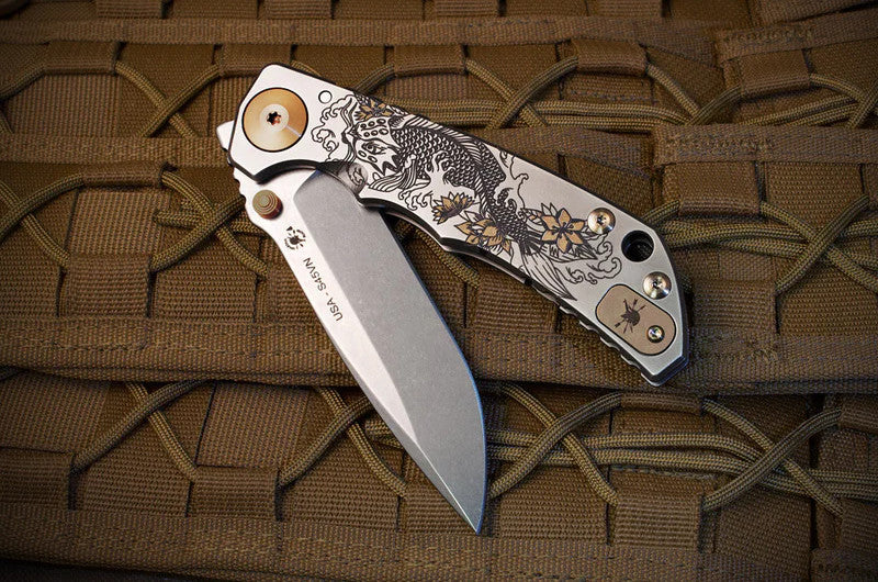 Spartan Blades SHF 2022 Special Edition Koi Fish 4" CPM S45VN Stonewashed Titanium Folding Knife